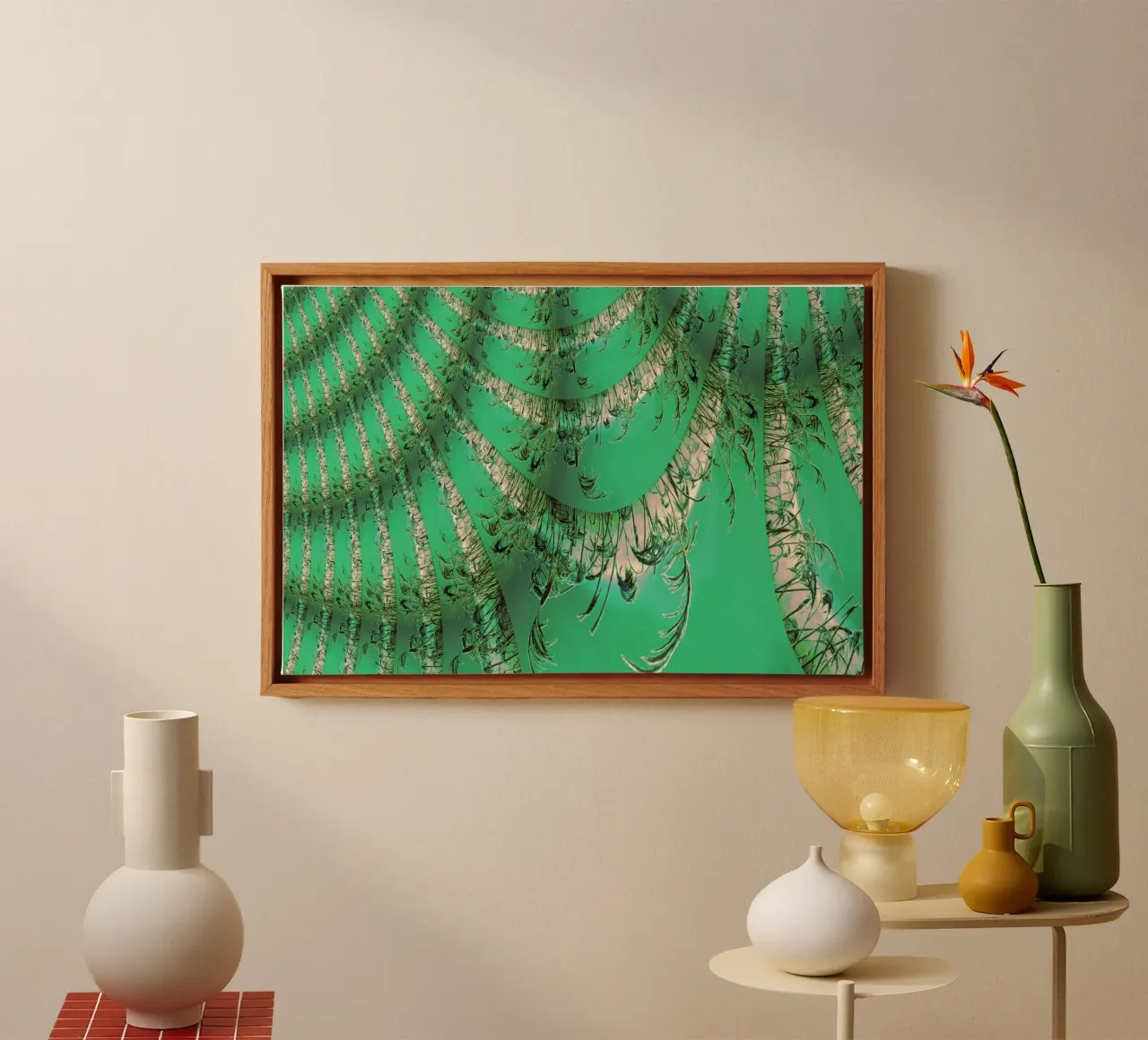 Abstract dynamic pattern in green and white. canvas by Something for you