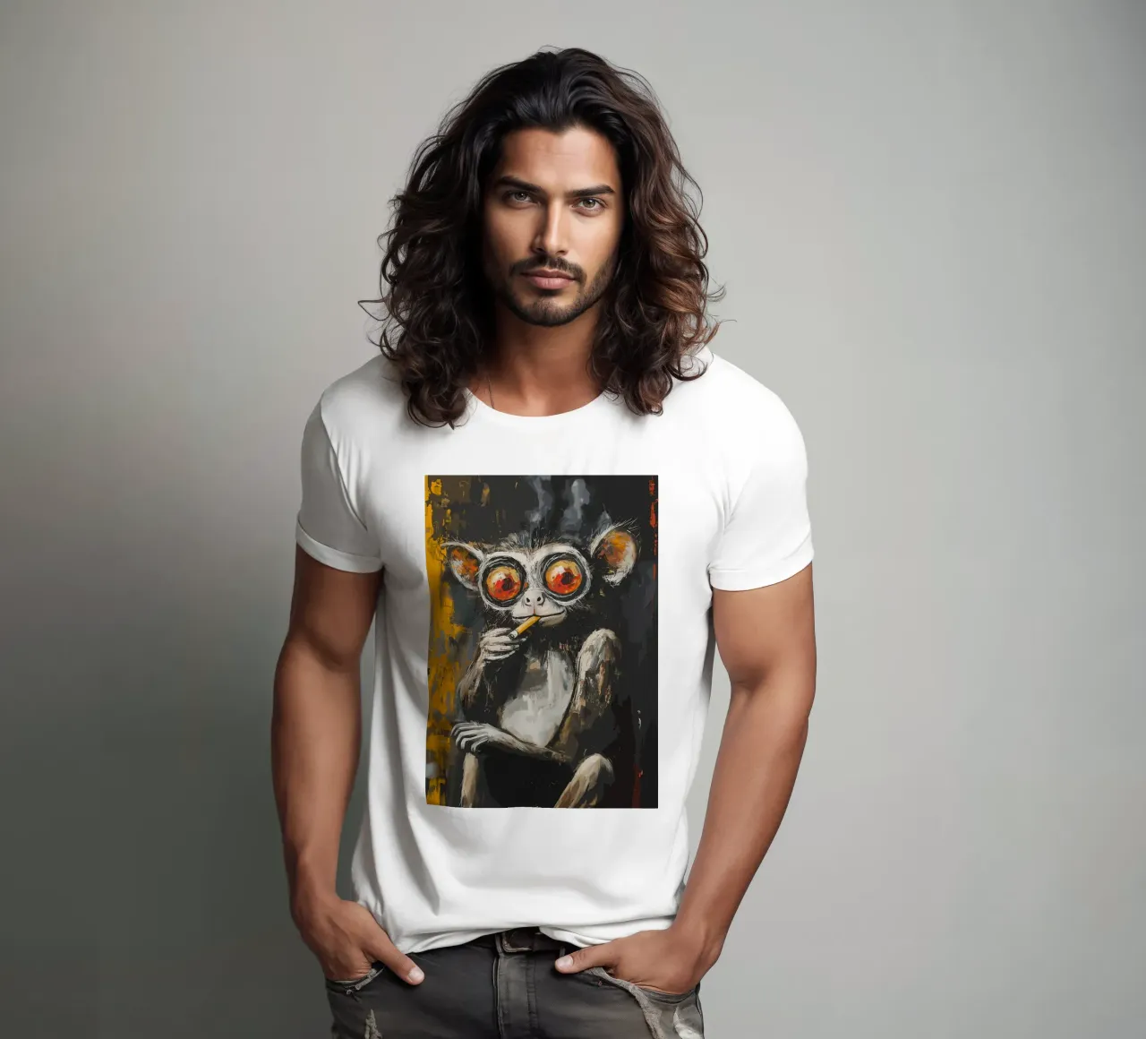 Scimmia fumatrice t-shirt da apple crumble
