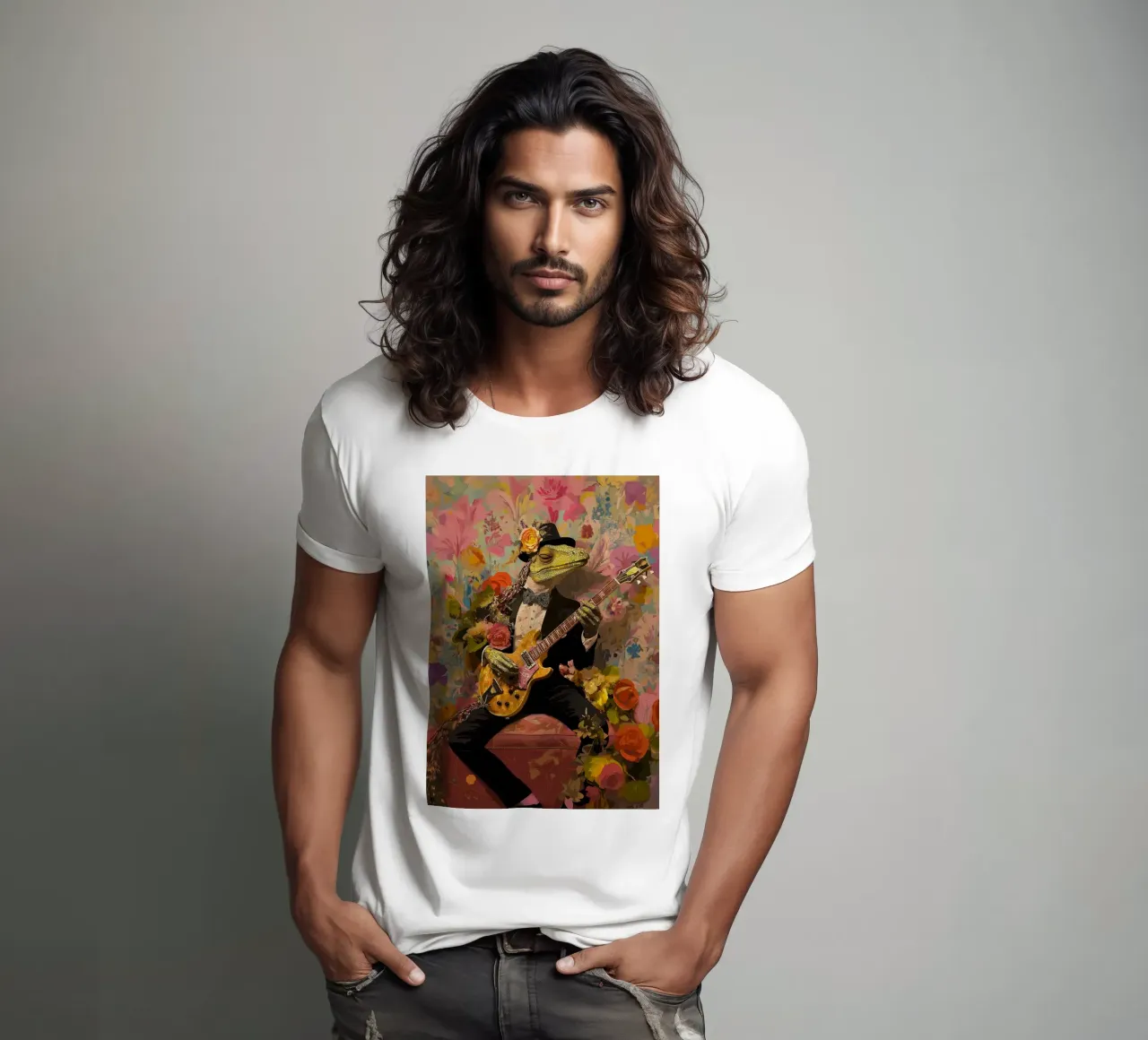 Chitarrista dei Tuxedo Lizard t-shirt da apple crumble