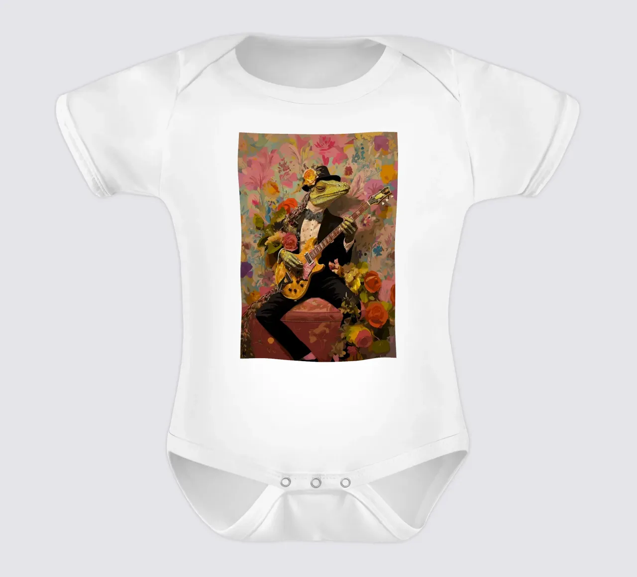 Chitarrista dei Tuxedo Lizard body neonato maniche corte da apple crumble