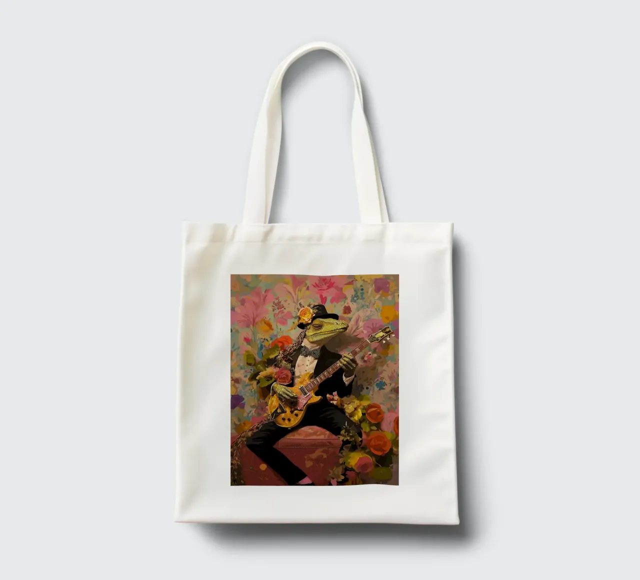Chitarrista dei Tuxedo Lizard borsa in juta da apple crumble