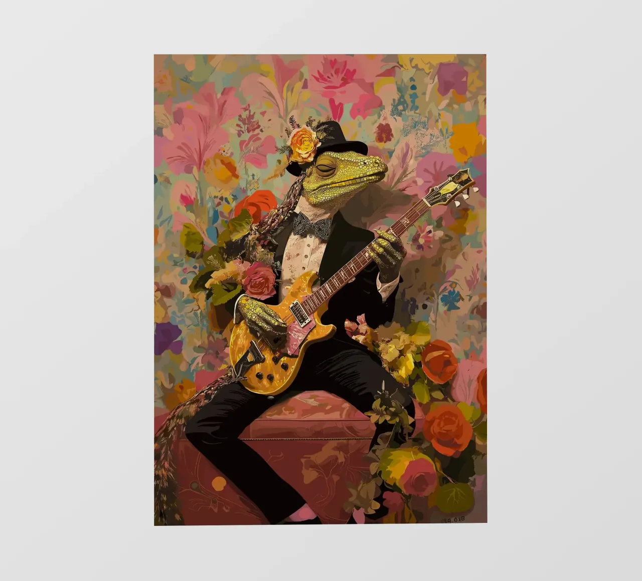 Chitarrista dei Tuxedo Lizard telo in pvc da apple crumble