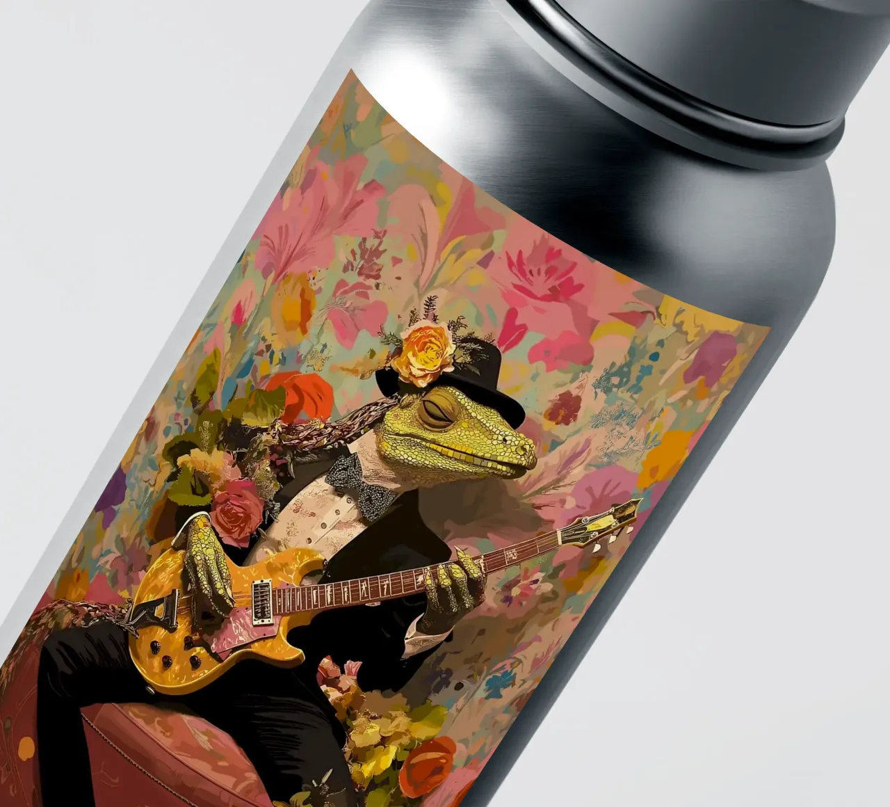 Chitarrista dei Tuxedo Lizard adesivo da apple crumble