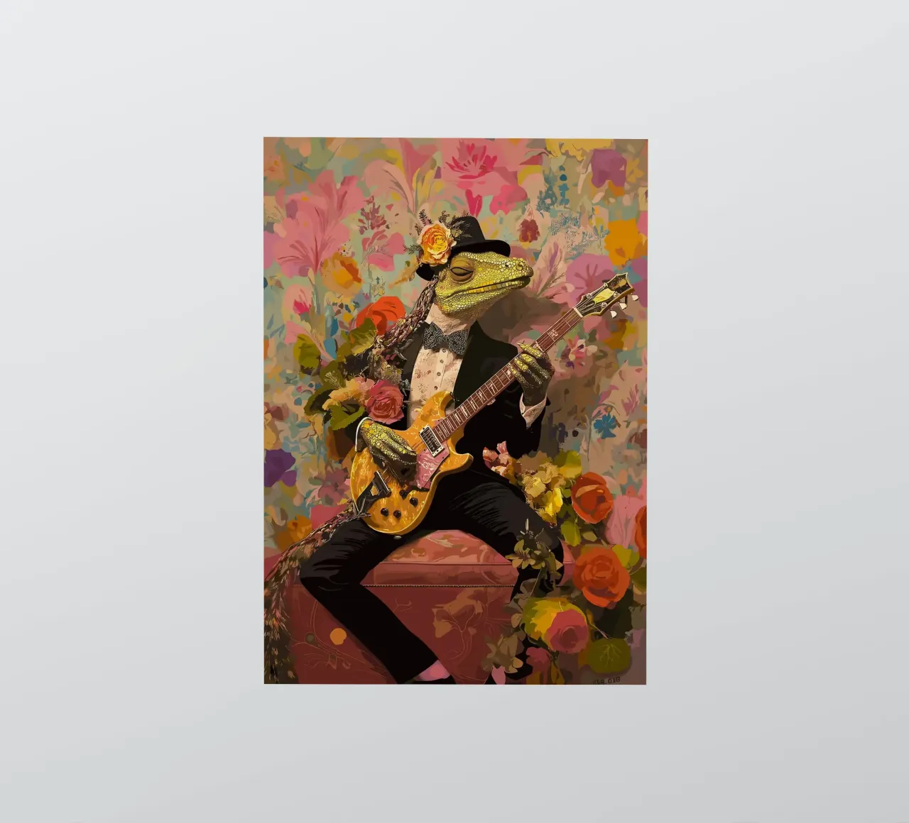 Chitarrista dei Tuxedo Lizard adesivo da apple crumble