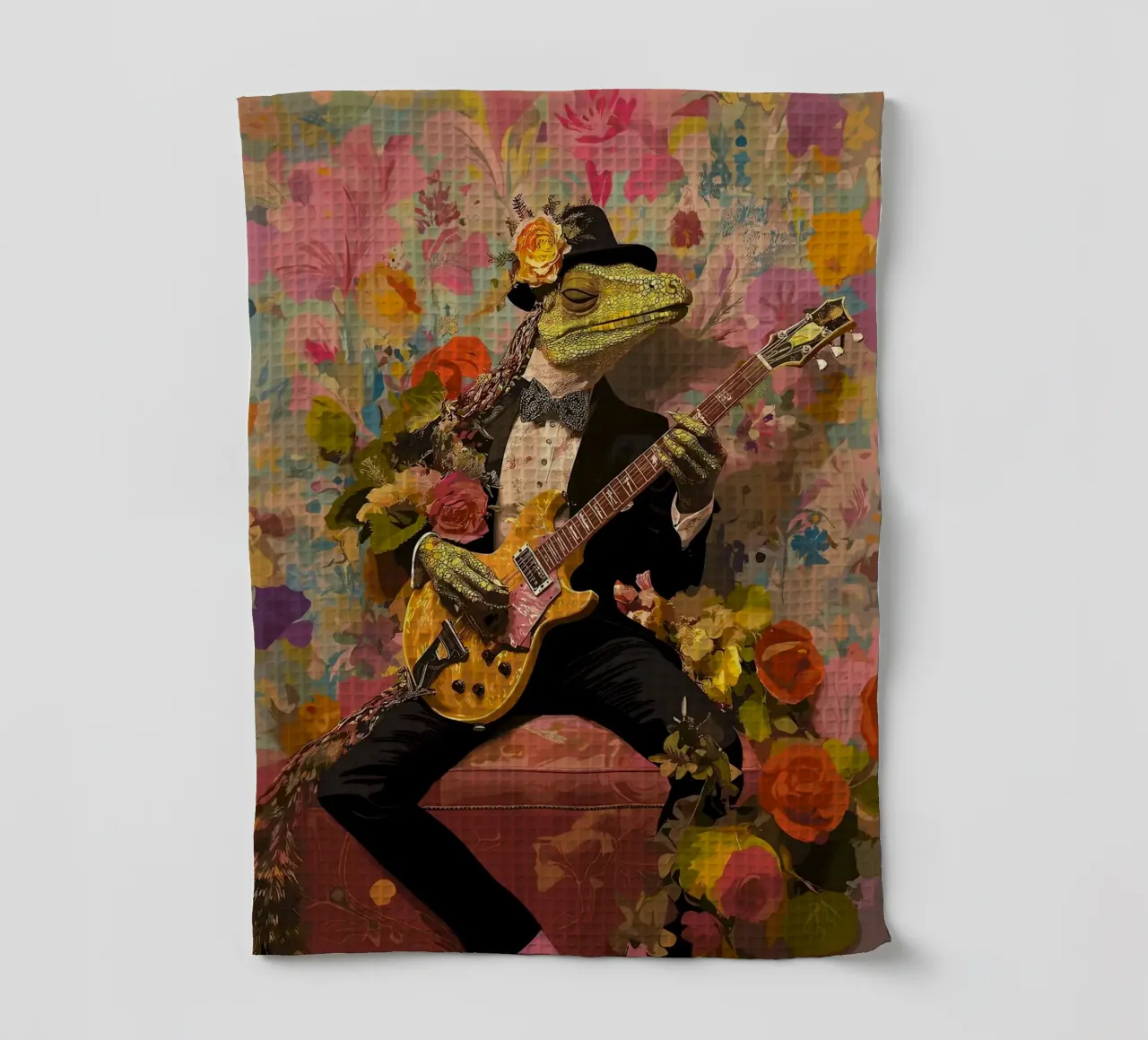 Guitariste de Tuxedo Lizard torchon de apple crumble