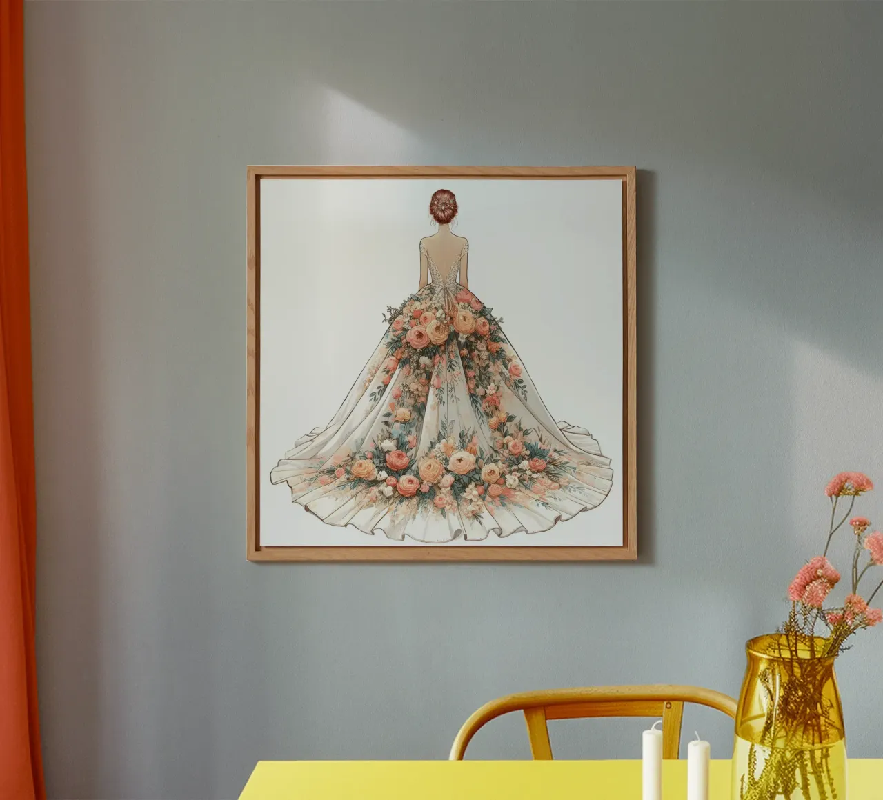 FLORAL DRESS IN BLOOM alu-dibond by ARTOMATIC