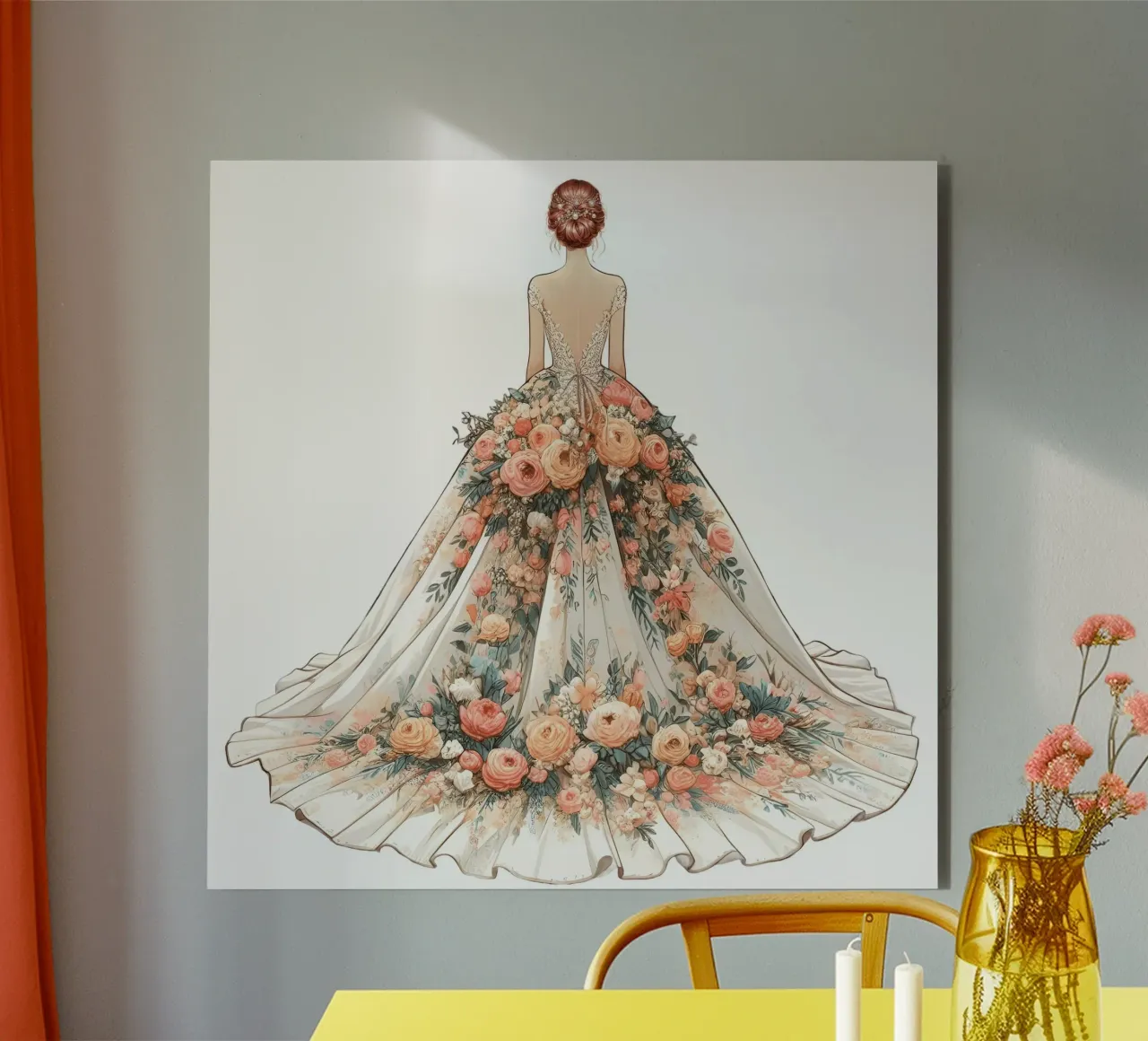 FLORAL DRESS IN BLOOM alu-dibond by ARTOMATIC