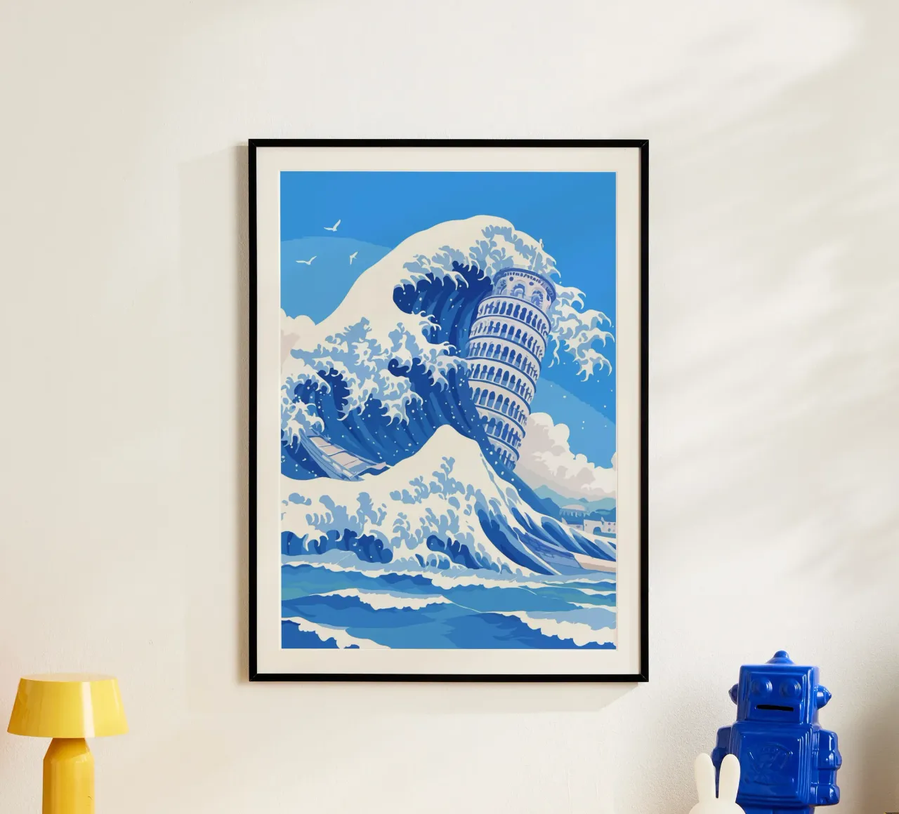 big wave and leaning tower of pisa carta hahnemühle da edsonramosart