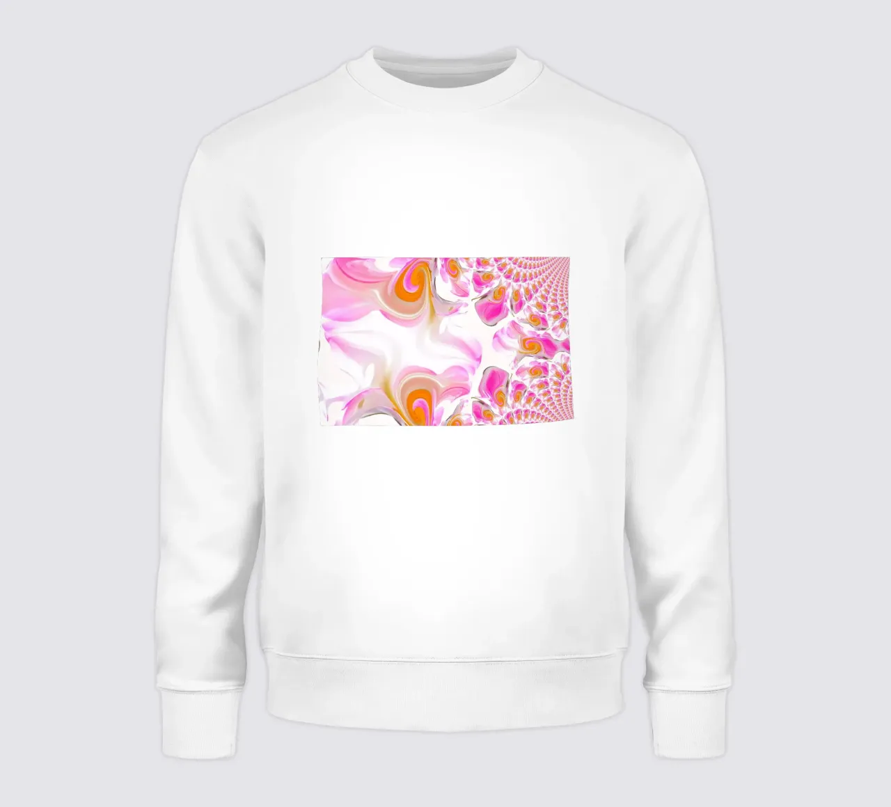 Motif dynamique abstrait en rose, rose, orange, blanc. sweat de Something for you