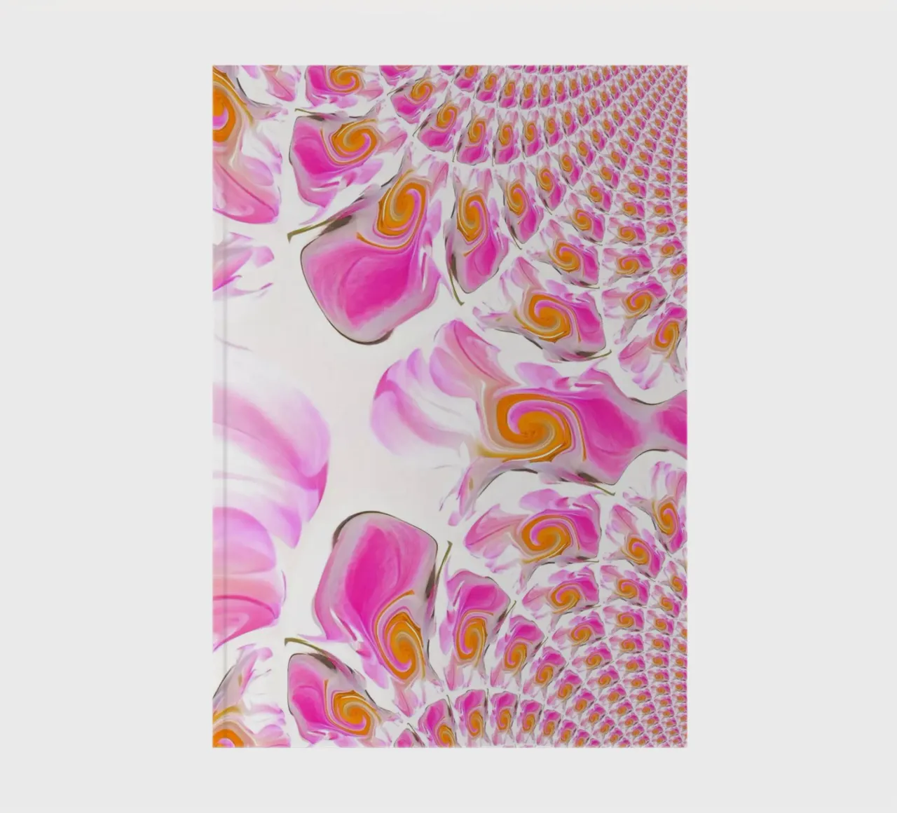 Abstract dynamic pattern in pink, pink, orange and white. notebook by Something for you