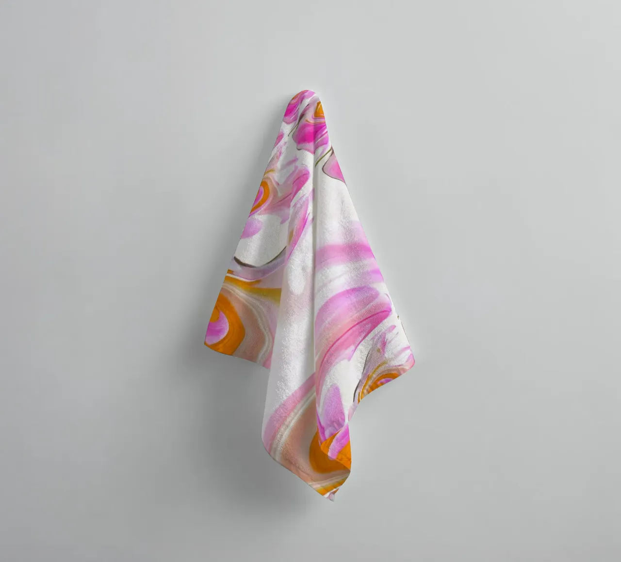 Abstract dynamic pattern in pink, pink, orange and white. towel by Something for you