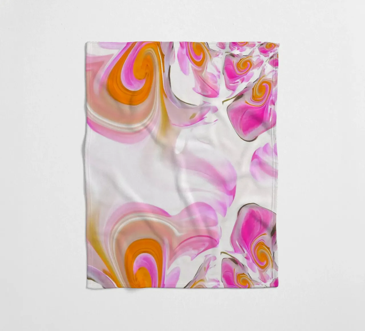 Abstract dynamic pattern in pink, pink, orange and white. fleece blanket by Something for you