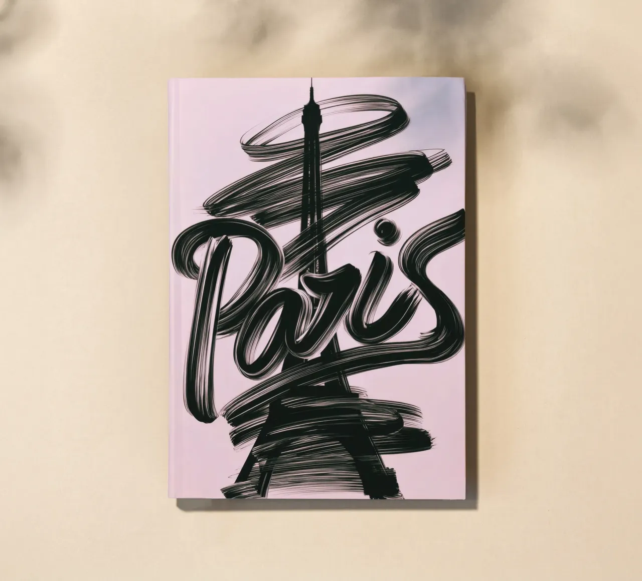 Parigi Torre Eiffel Rosa Poster calligrafico a pennello diario da Une Affaire de Filles