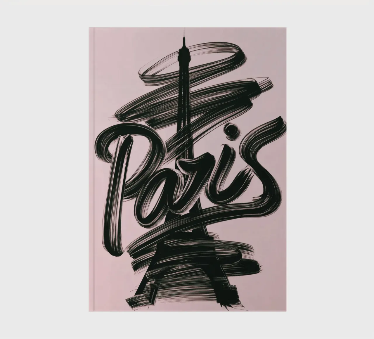 Parigi Torre Eiffel Rosa Poster calligrafico a pennello diario da Une Affaire de Filles