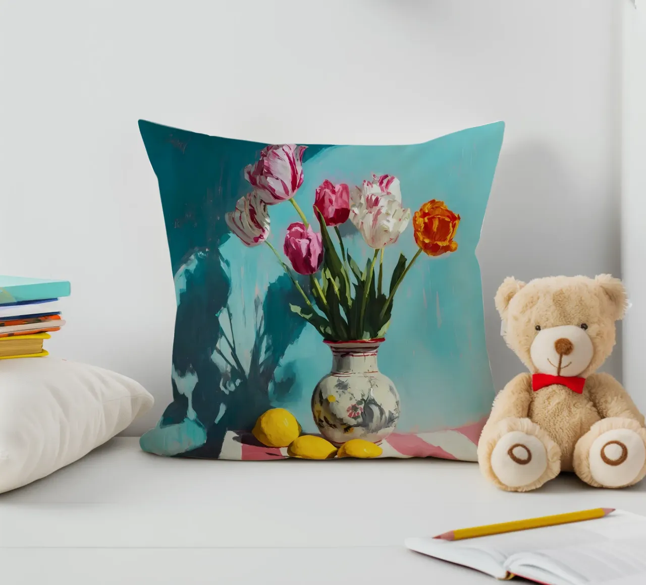 Tulipani in vaso cuscino da IamHomeStudio