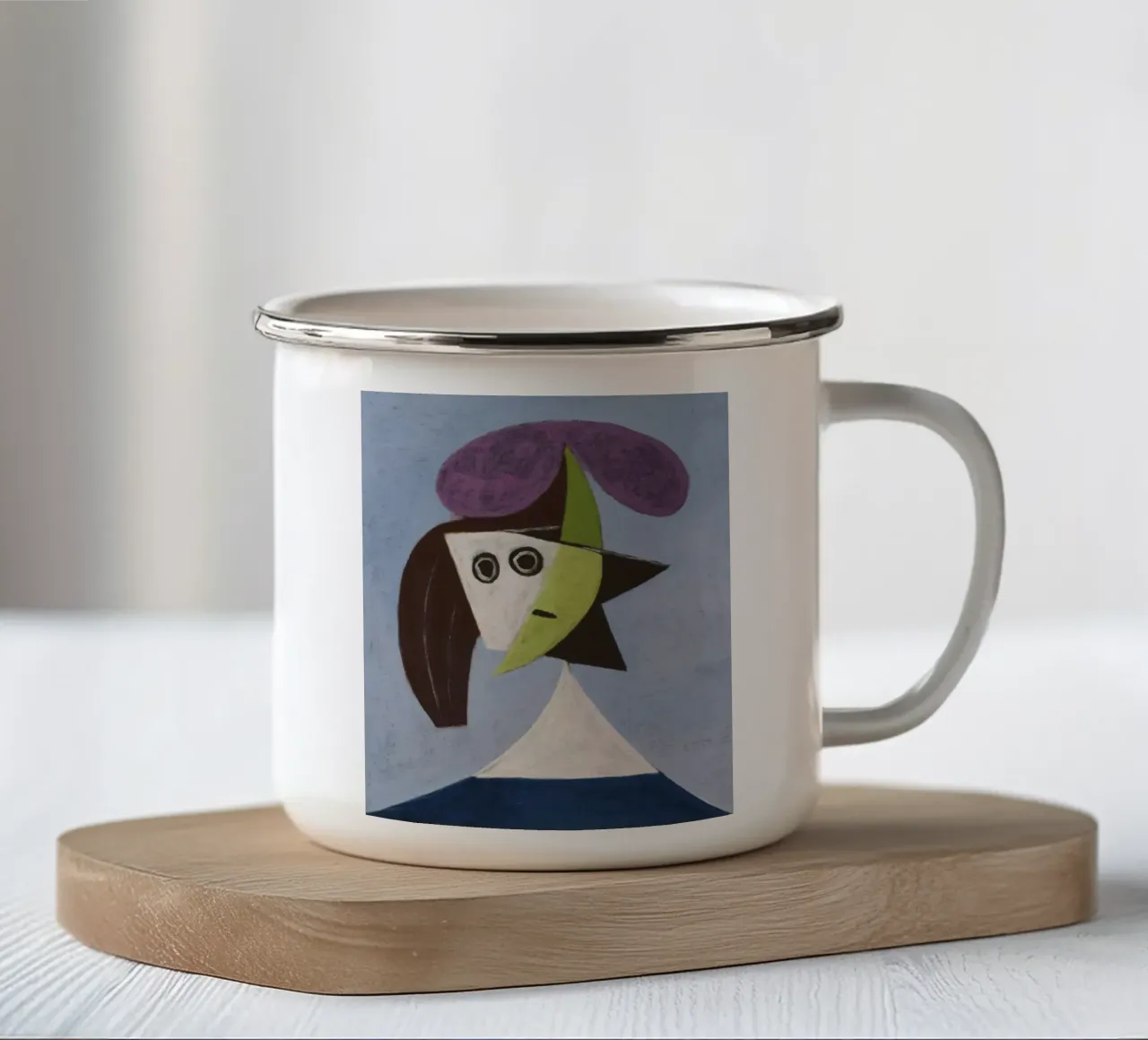 abstract painting by Pablo Picasso tazza in smalto da eternal nino