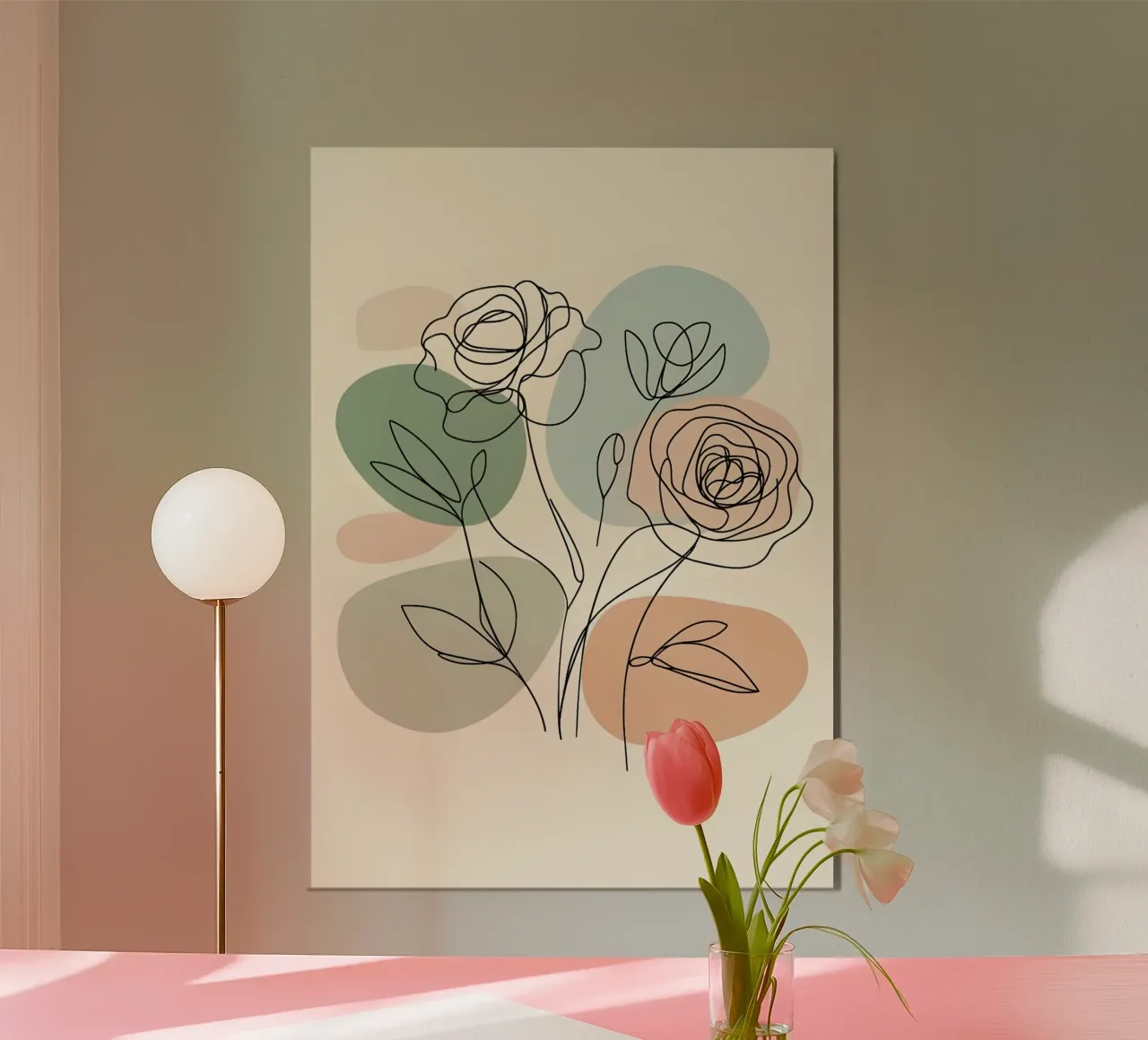 Line art minimalista di un fiore di rosa carta hahnemühle da Bloom And Brush