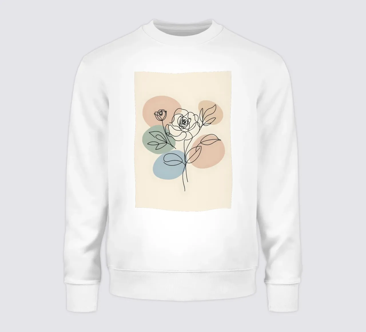 Line art minimalista di un fiore di rosa felpa da Bloom And Brush