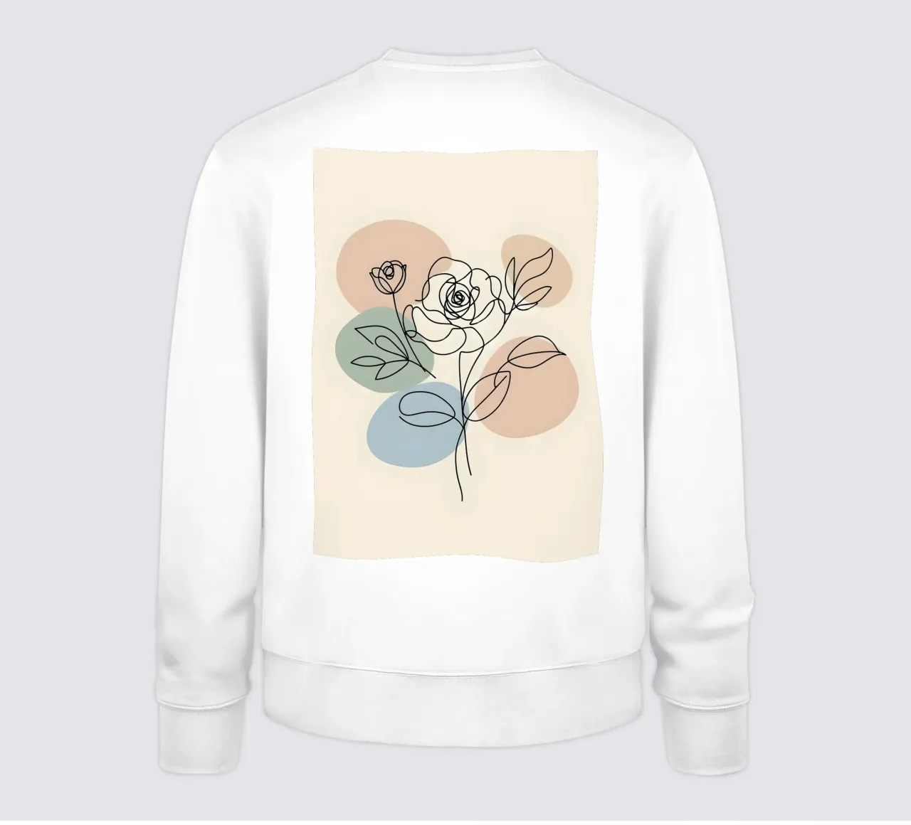 Line art minimalista di un fiore di rosa felpa da Bloom And Brush
