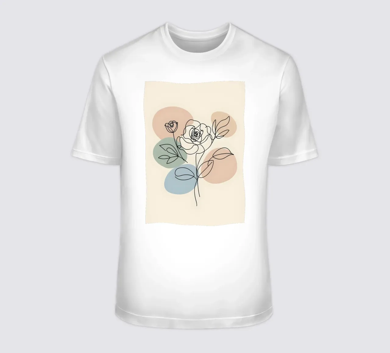 Line art minimalista di un fiore di rosa t-shirt da Bloom And Brush