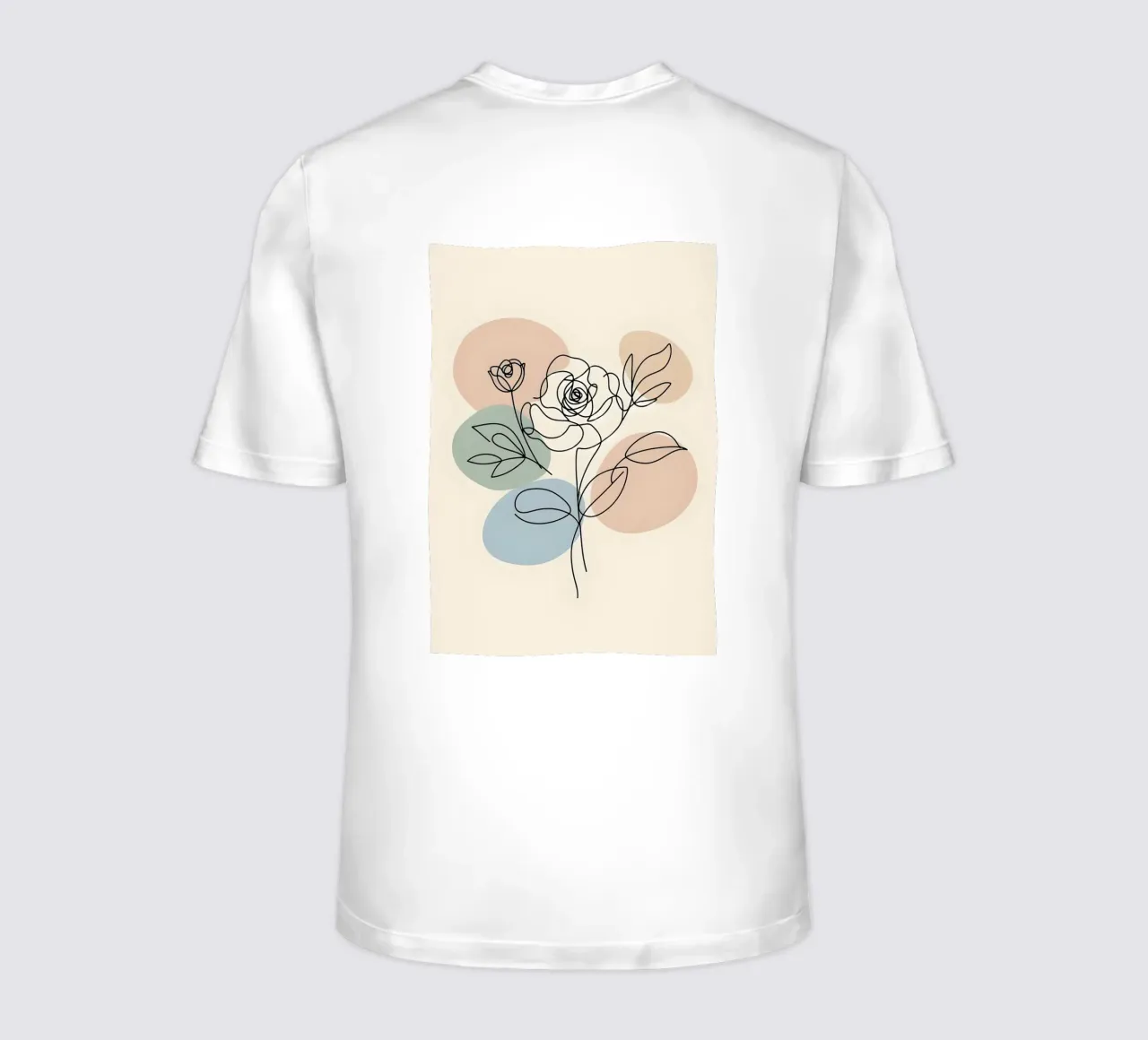 Line art minimalista di un fiore di rosa t-shirt da Bloom And Brush