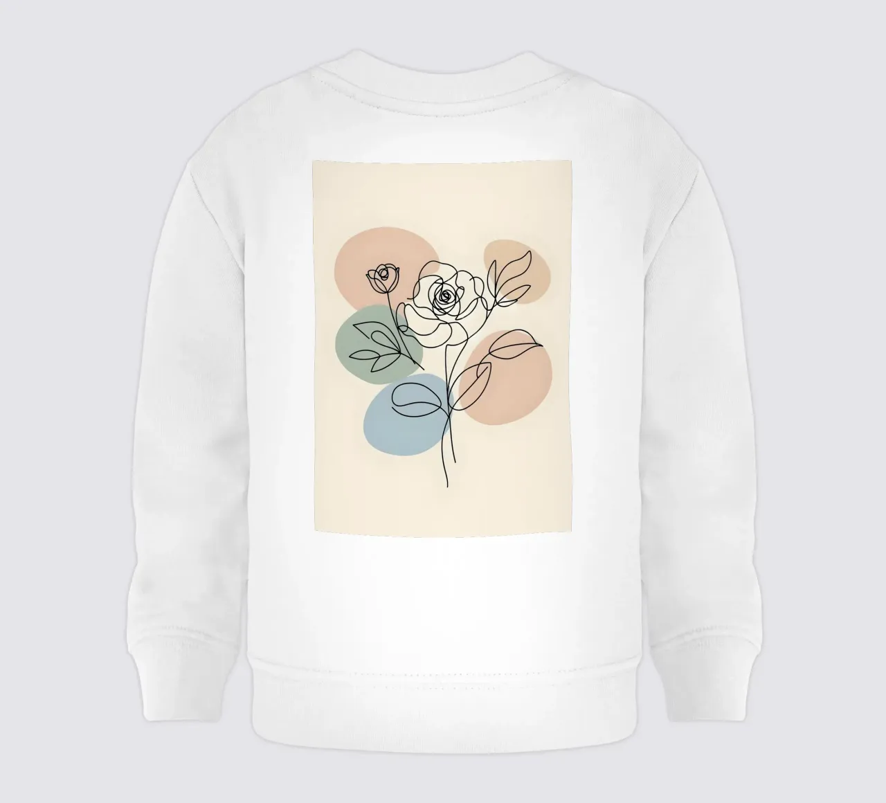 Line art minimalista di un fiore di rosa felpa neonato da Bloom And Brush