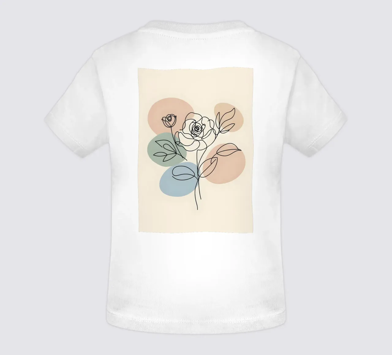 Line art minimalista di un fiore di rosa maglietta neonato da Bloom And Brush