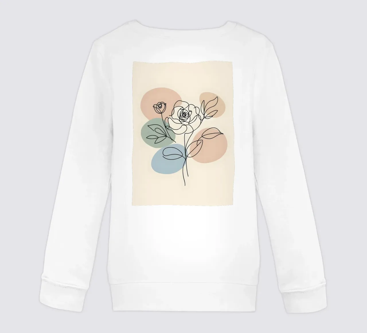 Line art minimalista di un fiore di rosa felpa bambino da Bloom And Brush