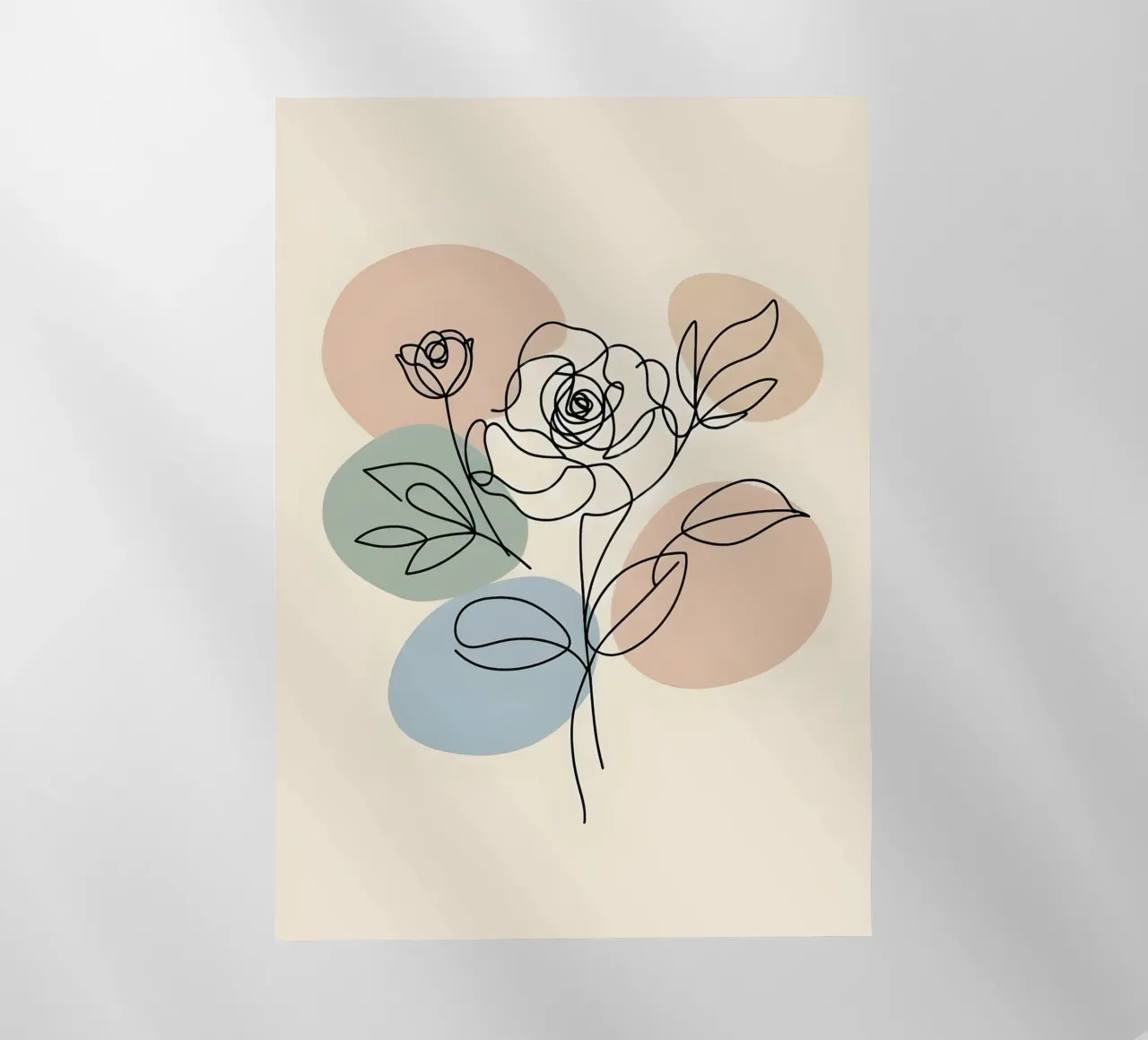 Line art minimalista di un fiore di rosa pellicola backlit da Bloom And Brush