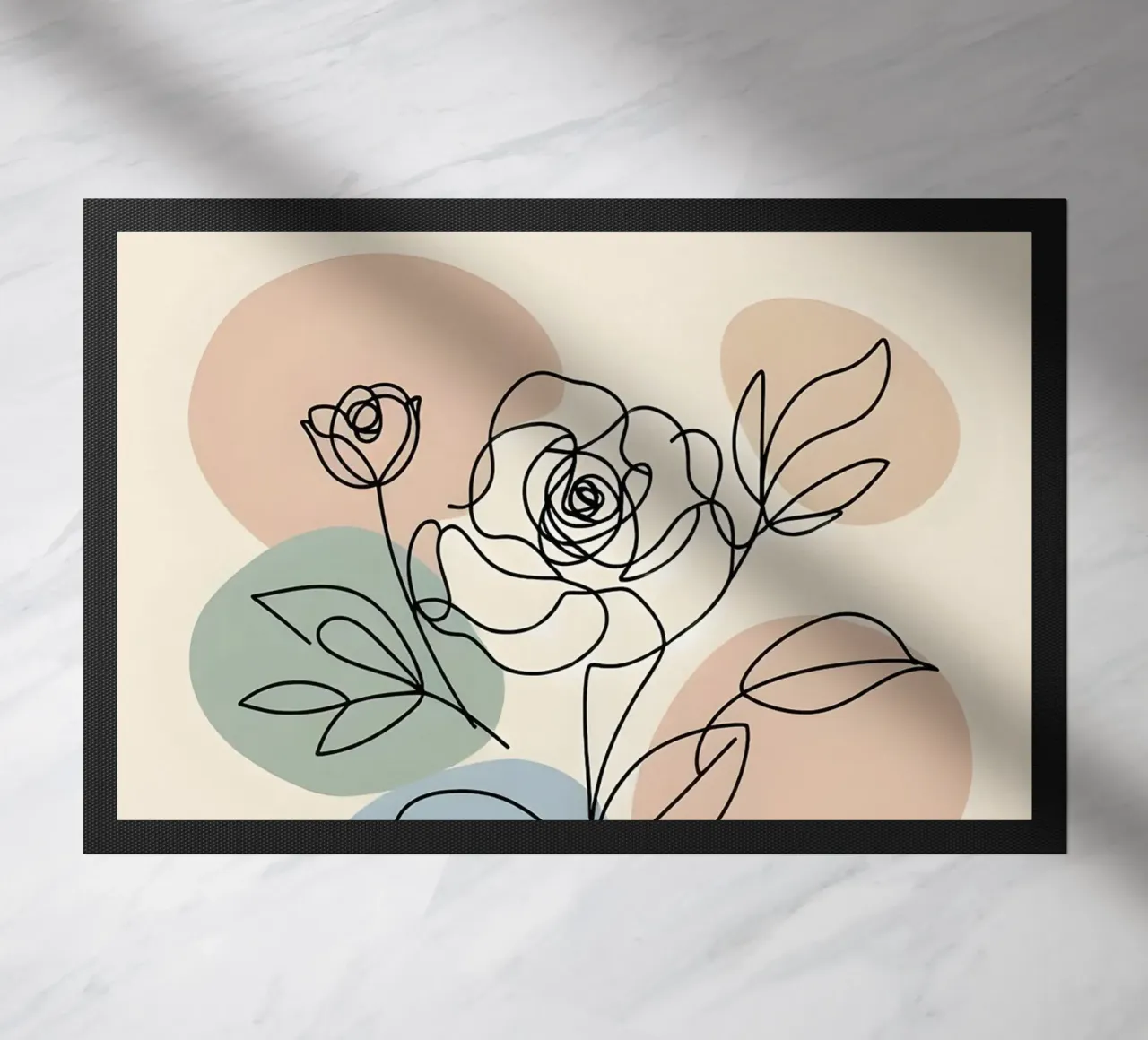 Line art minimalista di un fiore di rosa zerbino da Bloom And Brush