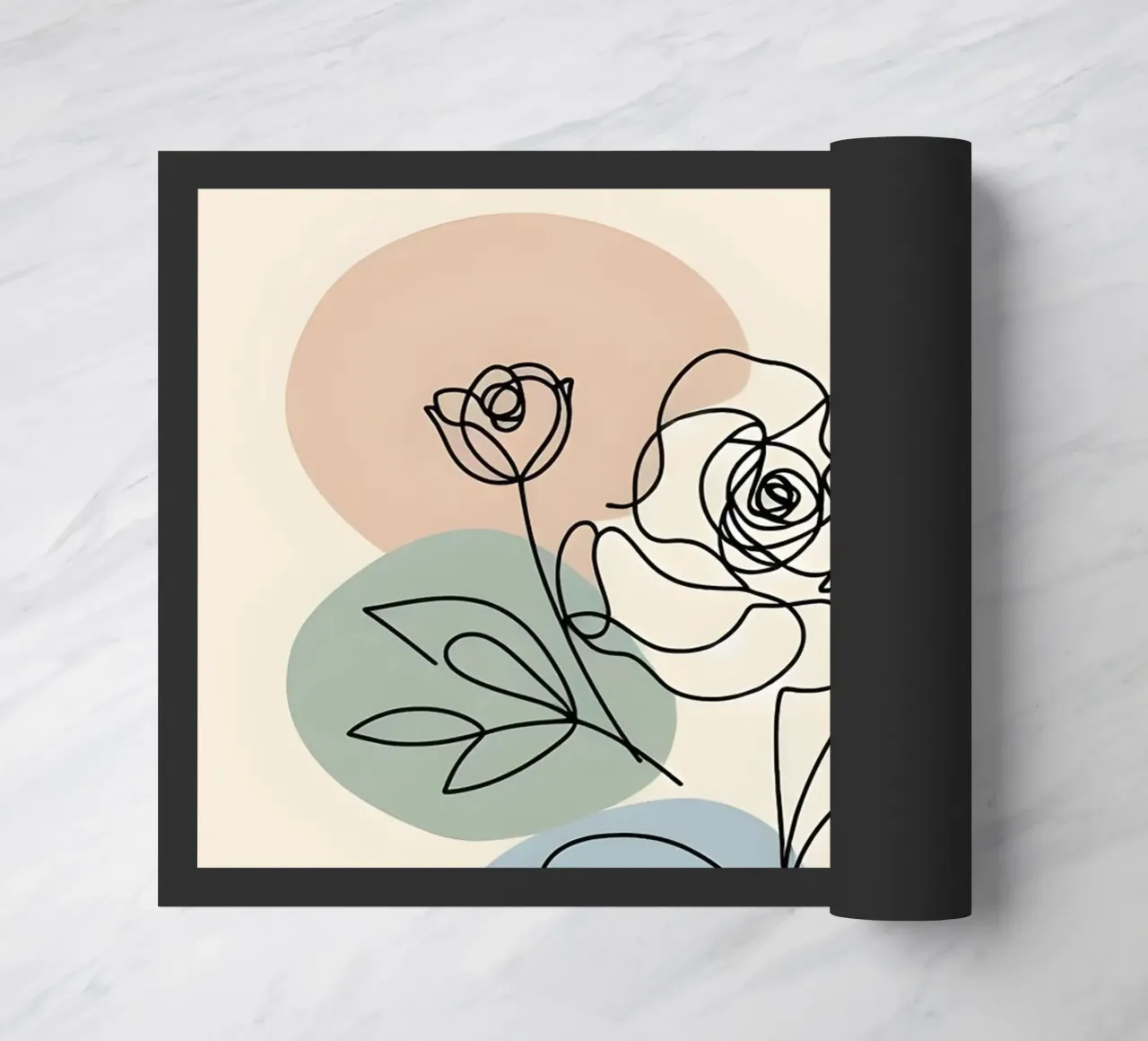 Line art minimalista di un fiore di rosa zerbino da Bloom And Brush