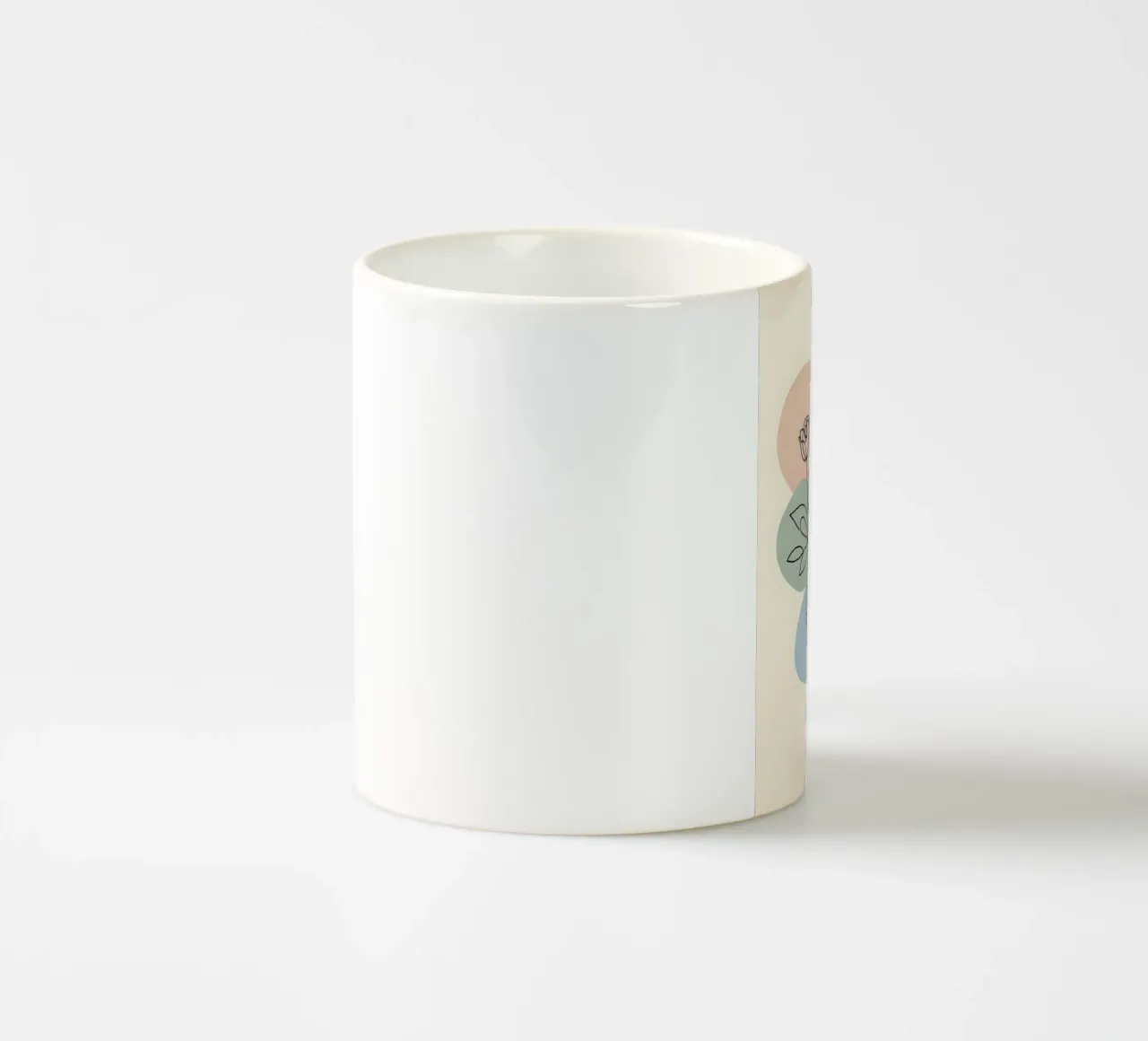 Line art minimalista di un fiore di rosa tazza in ceramica da Bloom And Brush