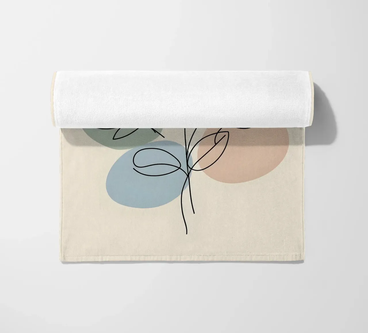 Line art minimalista di un fiore di rosa telo mare da Bloom And Brush