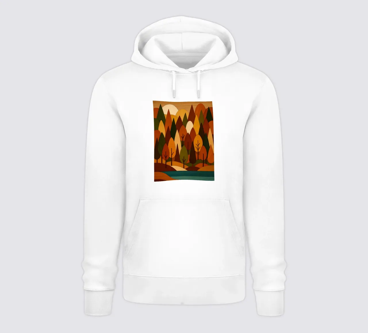 Foresta minimalista in autunno felpa con cappuccio da ARTOMATIC