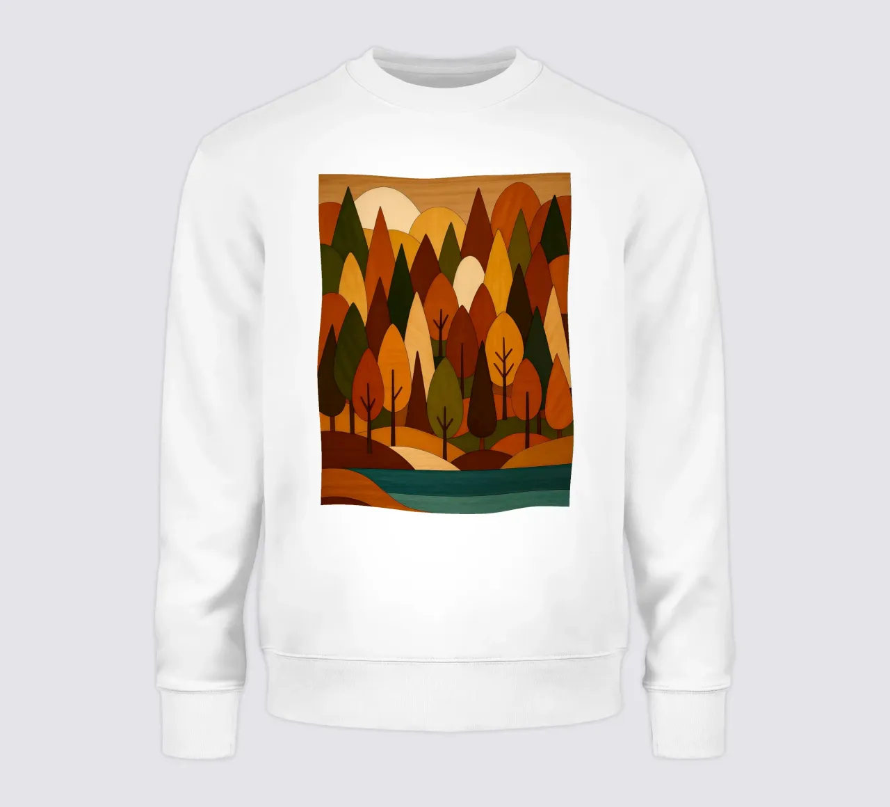 Foresta minimalista in autunno felpa da ARTOMATIC