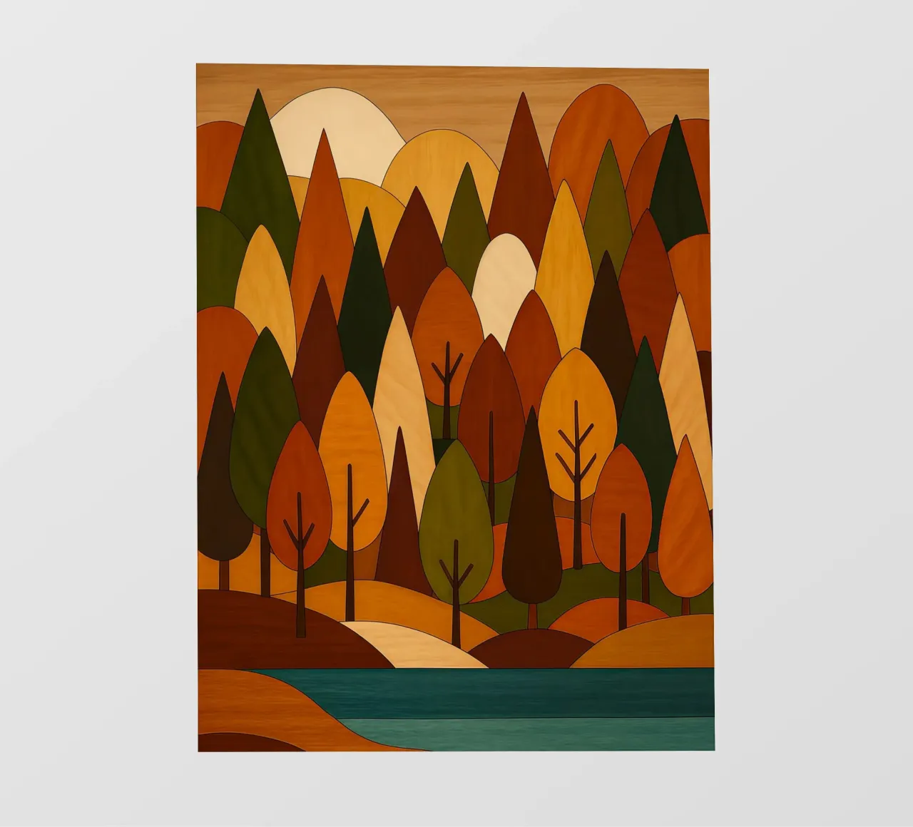 Foresta minimalista in autunno telo in pvc da ARTOMATIC