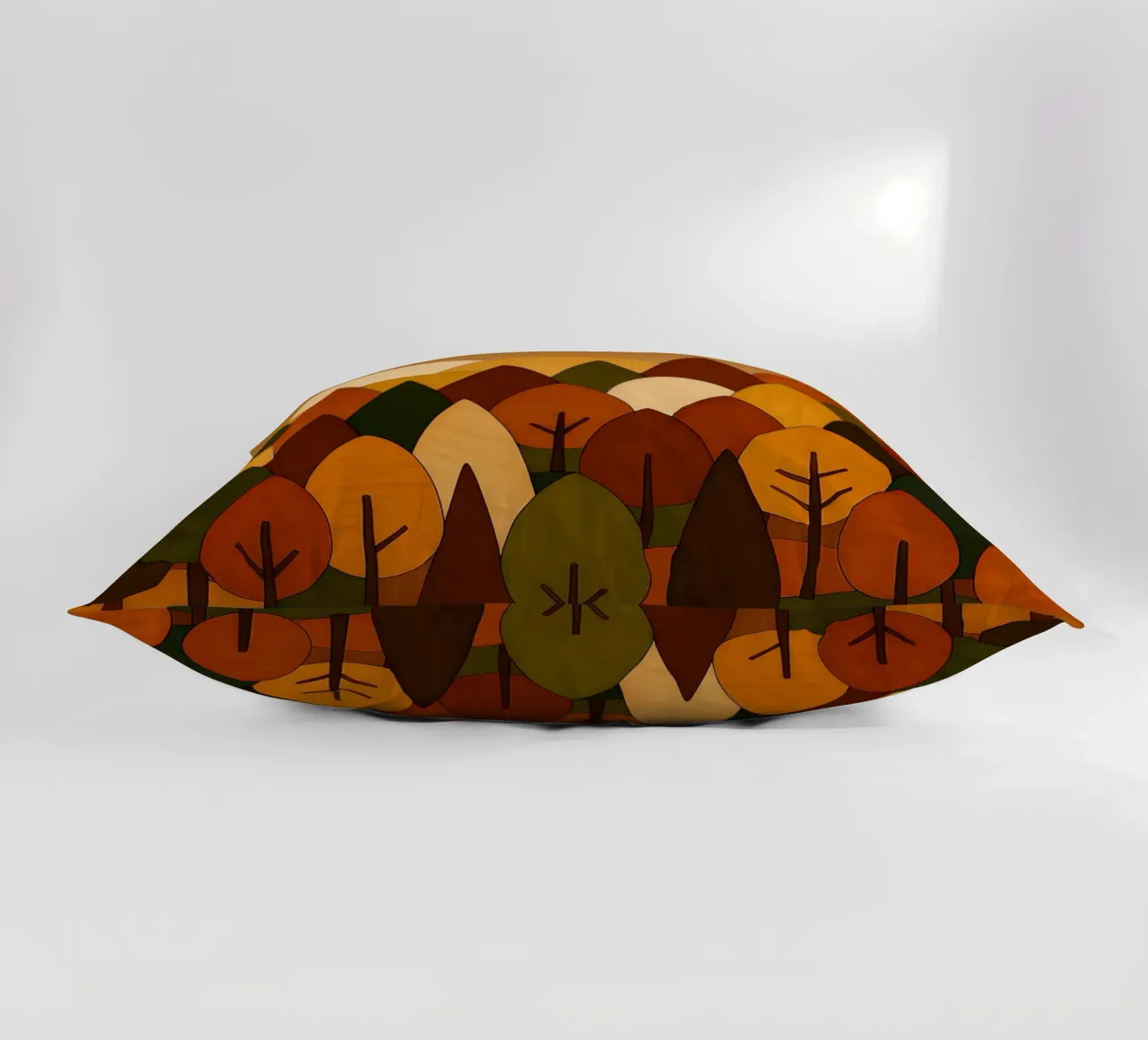 Foresta minimalista in autunno cuscino da ARTOMATIC