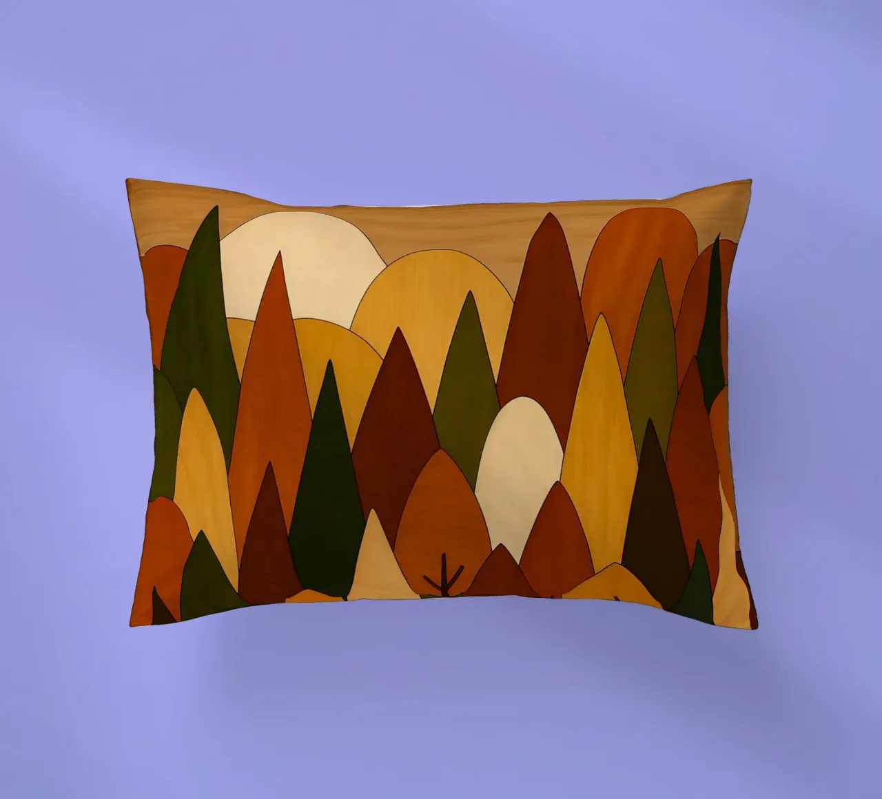 Foresta minimalista in autunno cuscino da ARTOMATIC