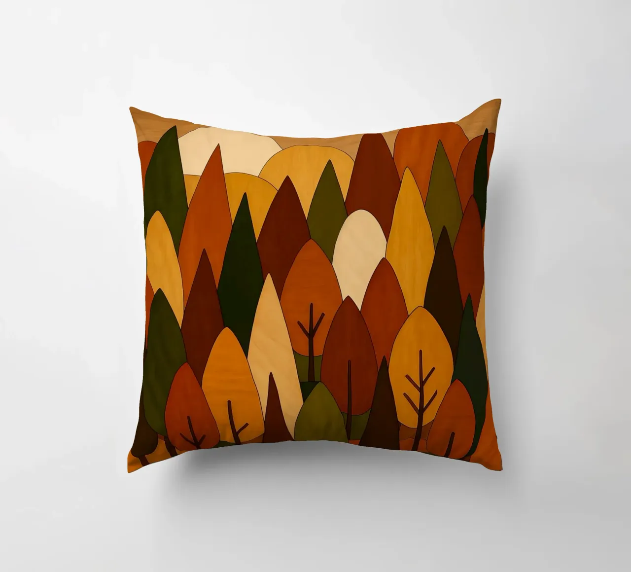 Foresta minimalista in autunno cuscino da ARTOMATIC