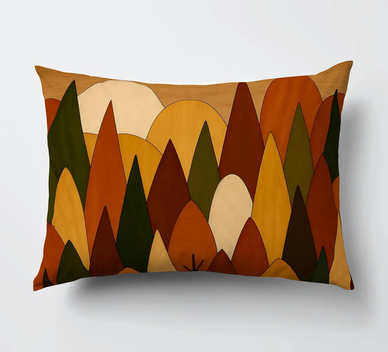 Foresta minimalista in autunno cuscino da ARTOMATIC