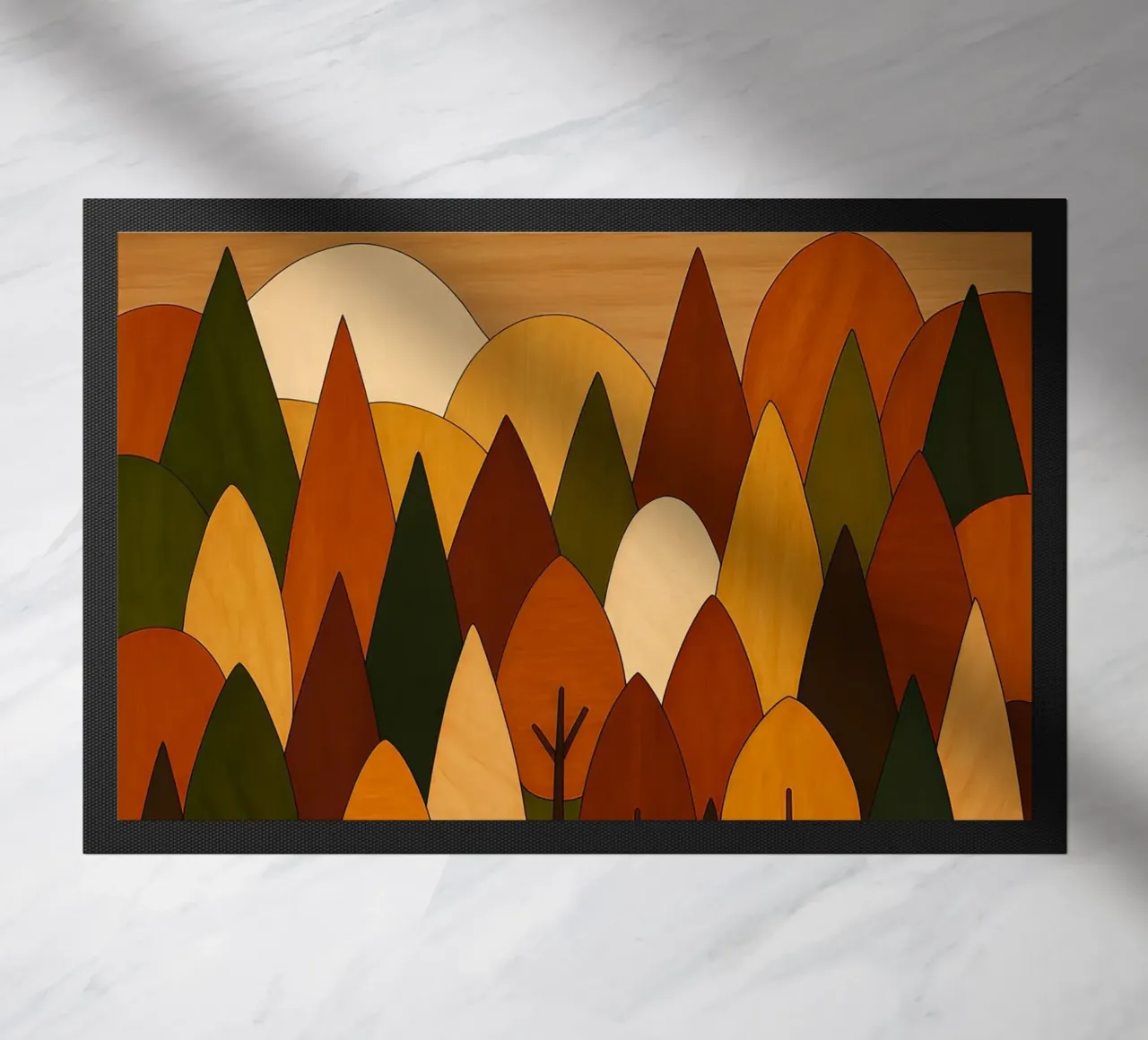 Foresta minimalista in autunno zerbino da ARTOMATIC