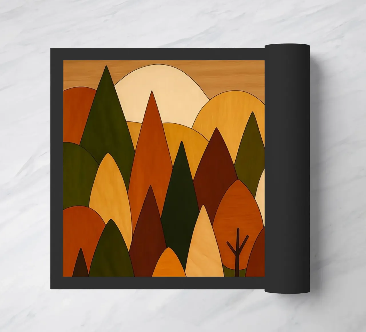 Foresta minimalista in autunno zerbino da ARTOMATIC