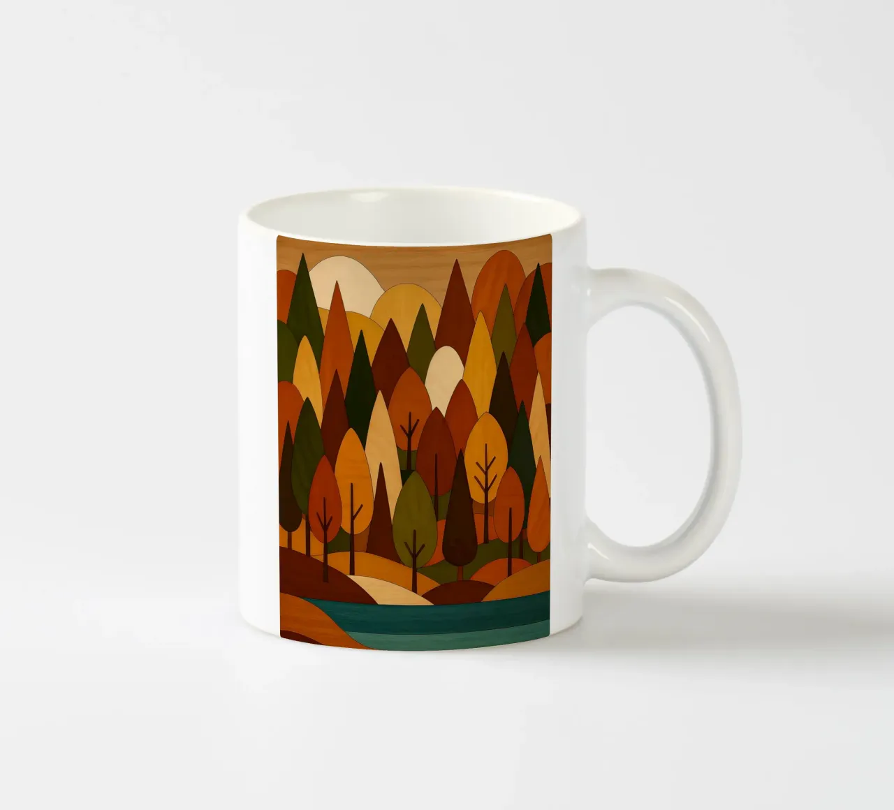 Foresta minimalista in autunno tazza in ceramica da ARTOMATIC