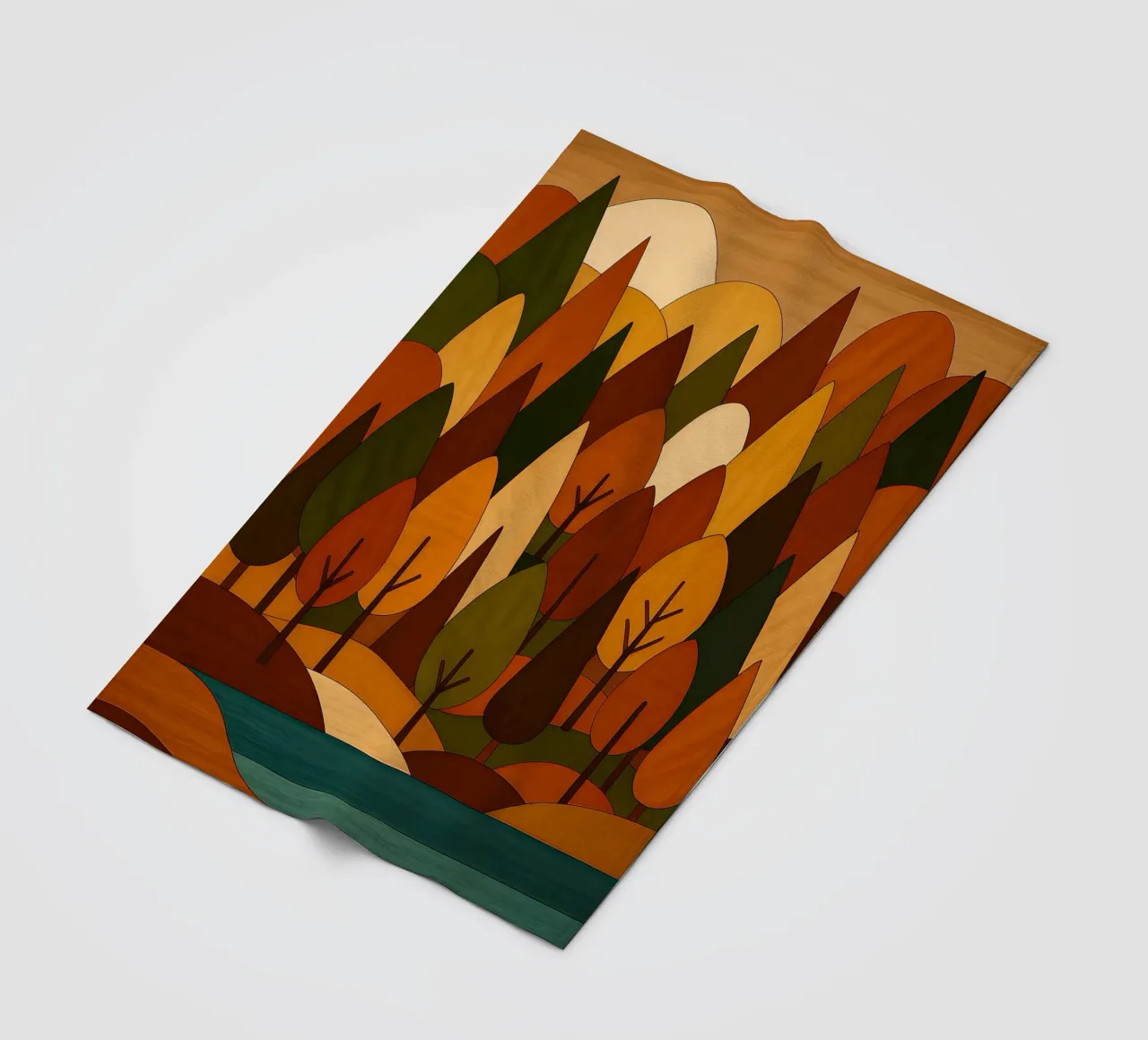 Foresta minimalista in autunno coperta in pile da ARTOMATIC