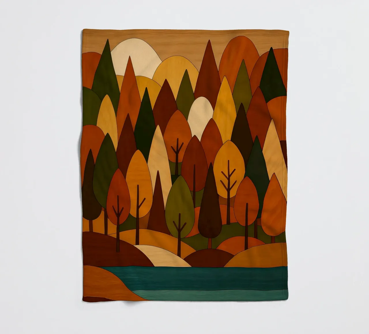 Foresta minimalista in autunno coperta in pile da ARTOMATIC