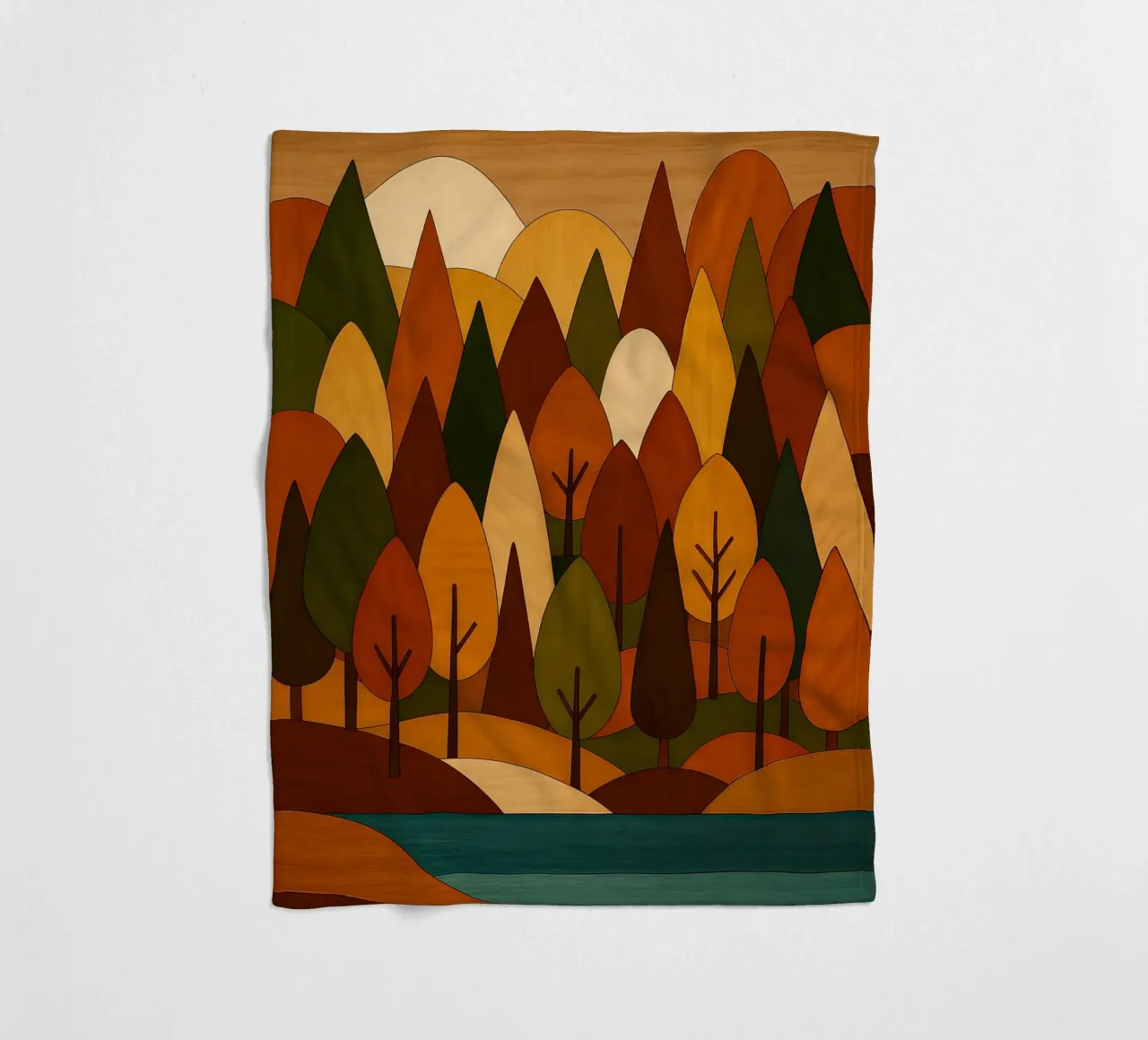 Foresta minimalista in autunno coperta in pile da ARTOMATIC