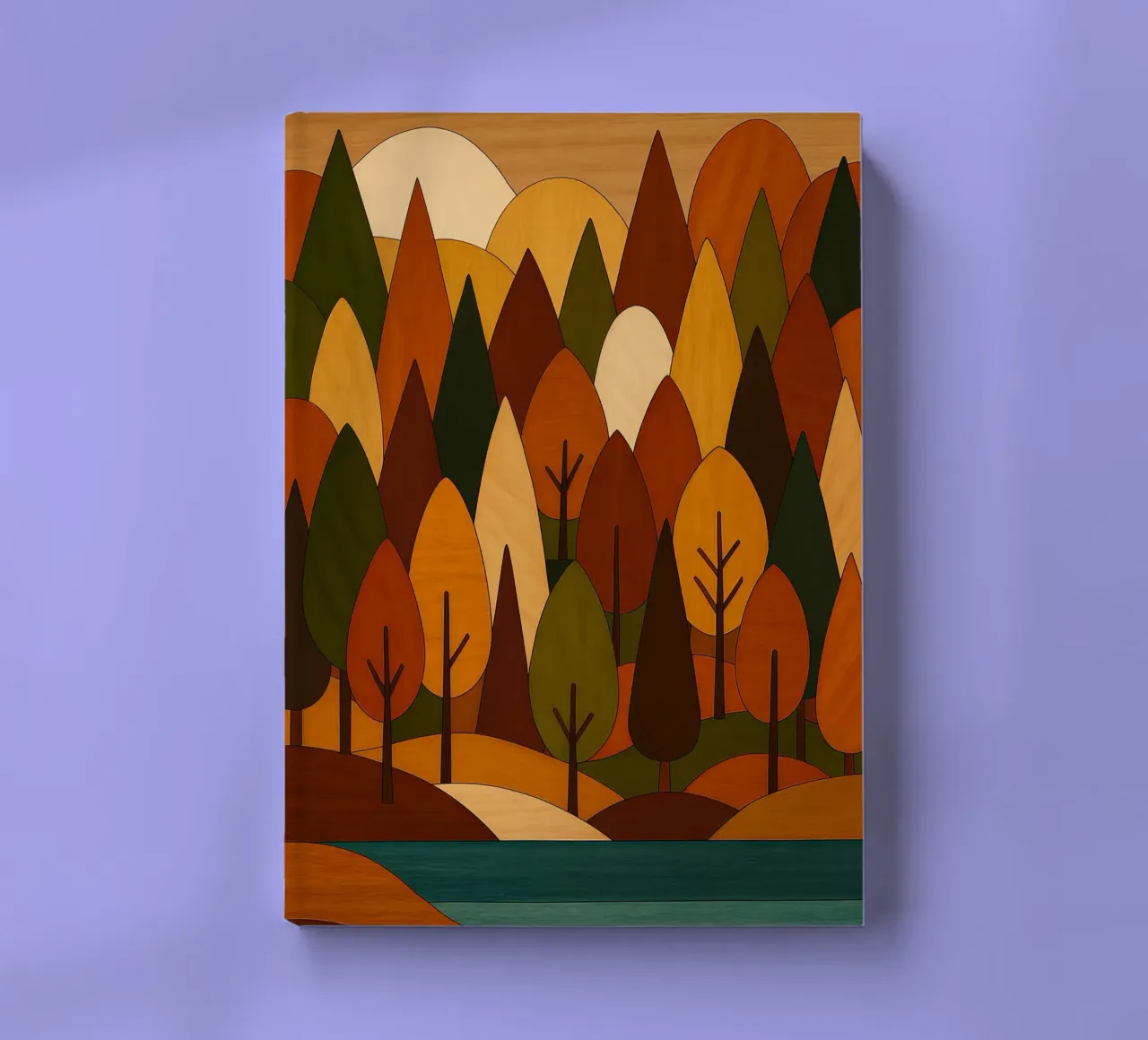 Minimalist Forest In Autumn notebook by ARTOMATIC