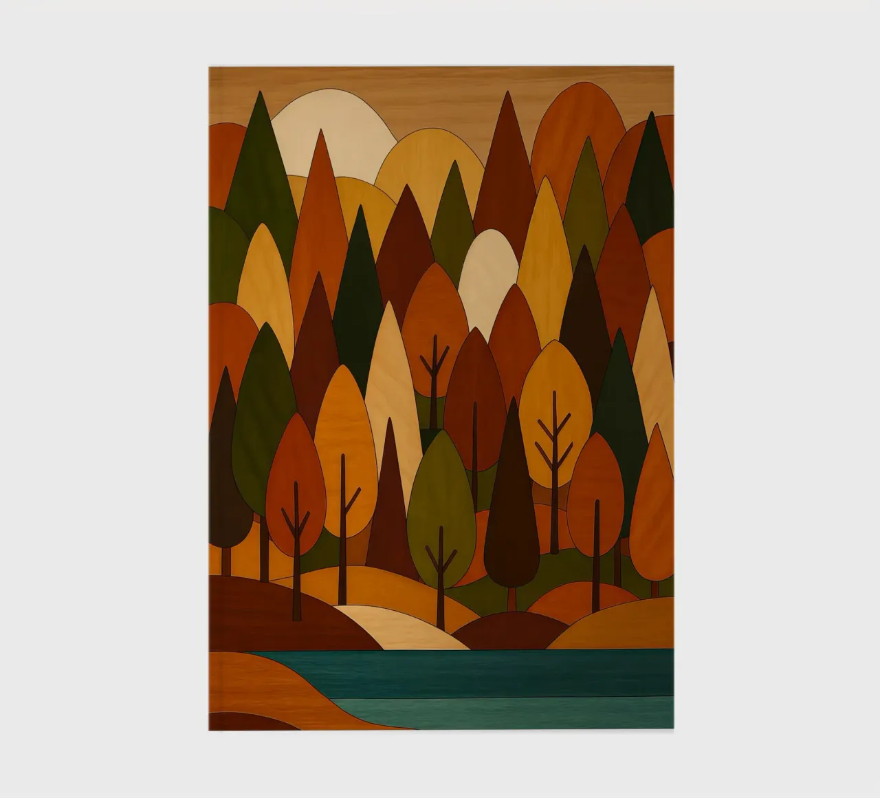 Minimalist Forest In Autumn notebook by ARTOMATIC
