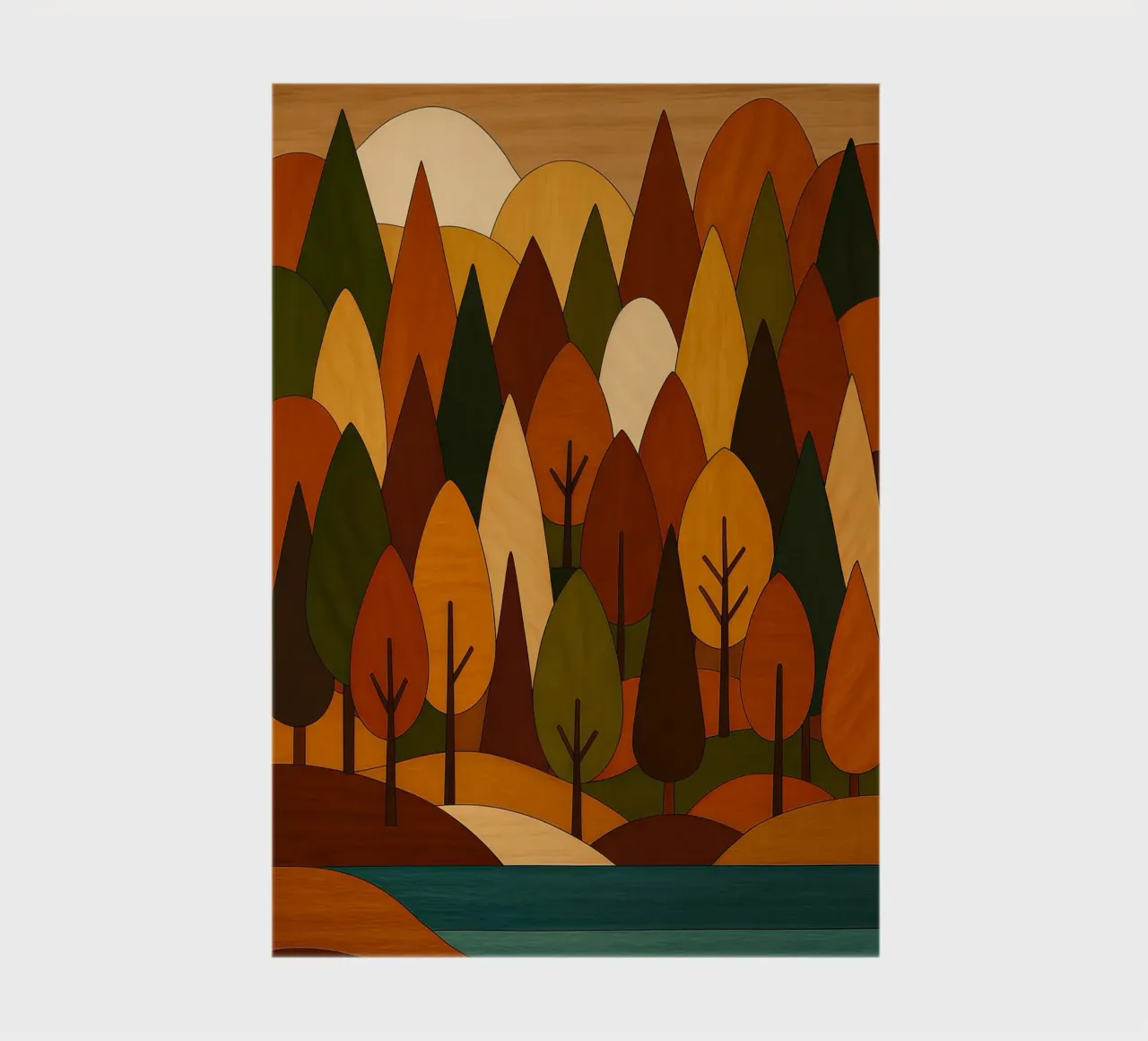 Minimalist Forest In Autumn notebook by ARTOMATIC