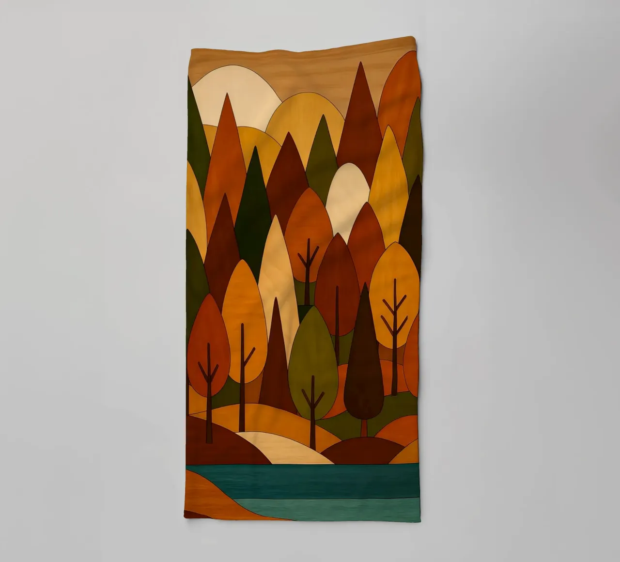 Foresta minimalista in autunno asciugamano da bagno da ARTOMATIC